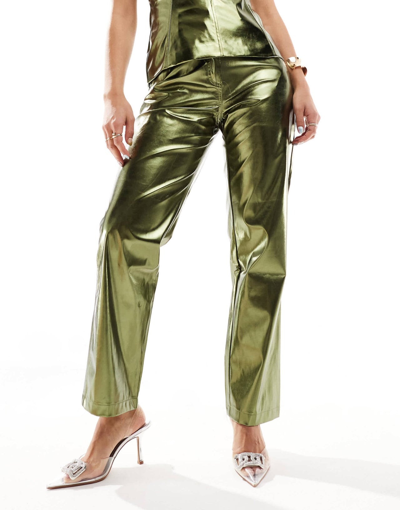 Amy Lynn Lupe trousers in khaki chrome co - ord - ASOS Sample Sale EU Store