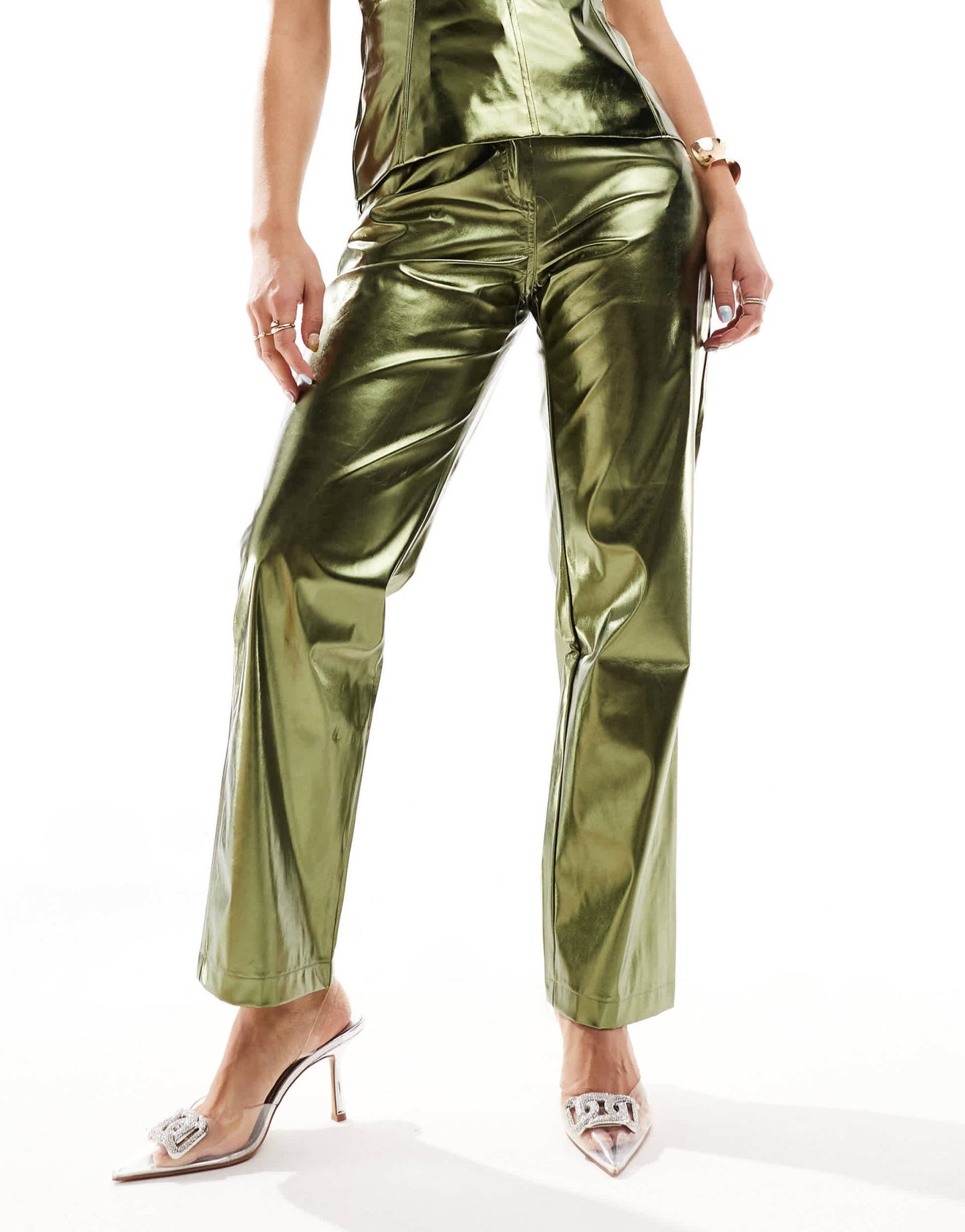 Amy Lynn Lupe trousers in khaki chrome co - ord - ASOS Sample Sale EU Store