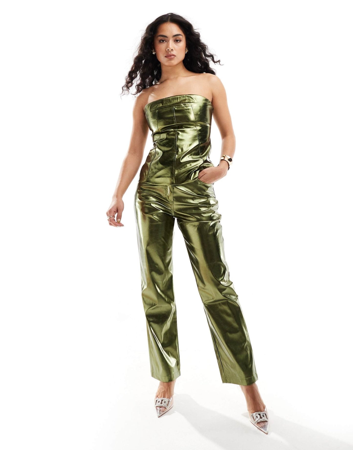Amy Lynn Lupe trousers in khaki chrome co - ord - ASOS Sample Sale EU Store