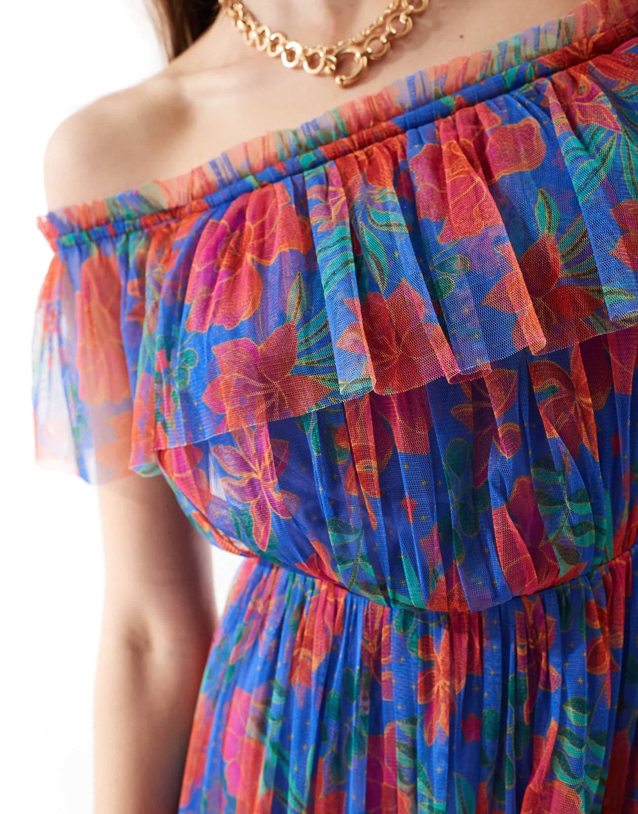 Anaya bardot ruffle maxi dress in tropical floral - ASOS Sample Sale EU Store