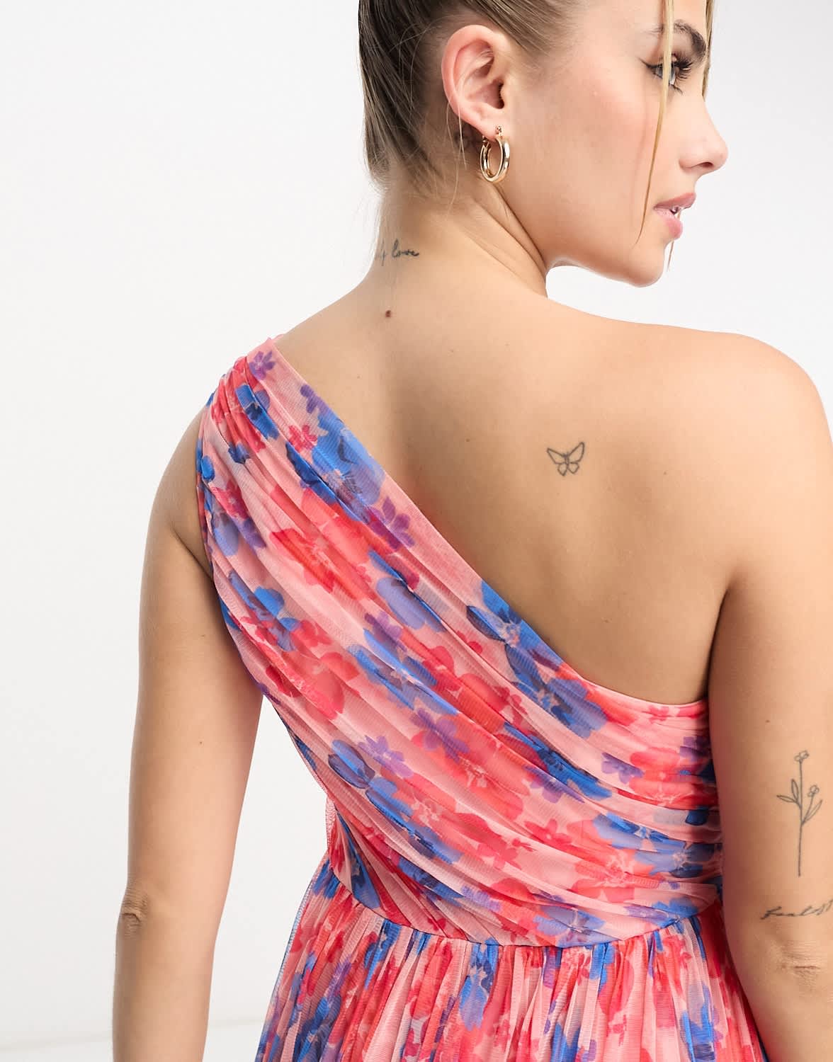 Anaya one shoulder tulle midaxi dress in floral print - ASOS Sample Sale EU Store