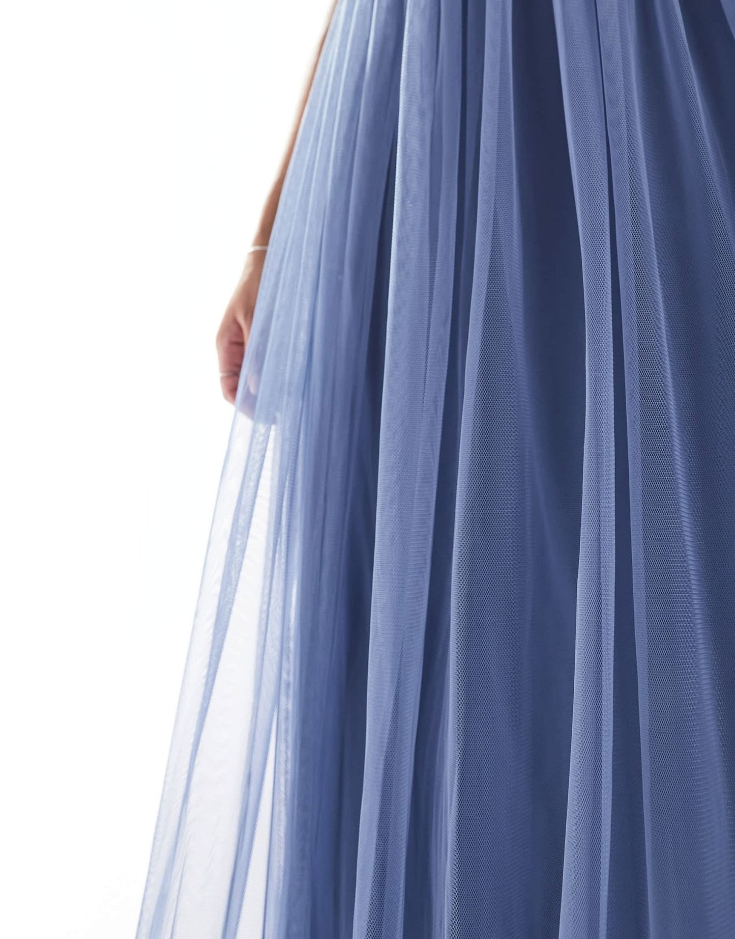 Anaya Plus Bridesmaid tulle one shoulder maxi dress in blue - ASOS Sample Sale EU Store