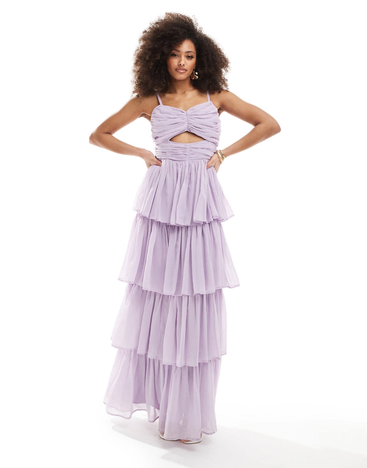 Anaya tiered maxi dress with cut out in lavender - ASOS Sample Sale EU Store