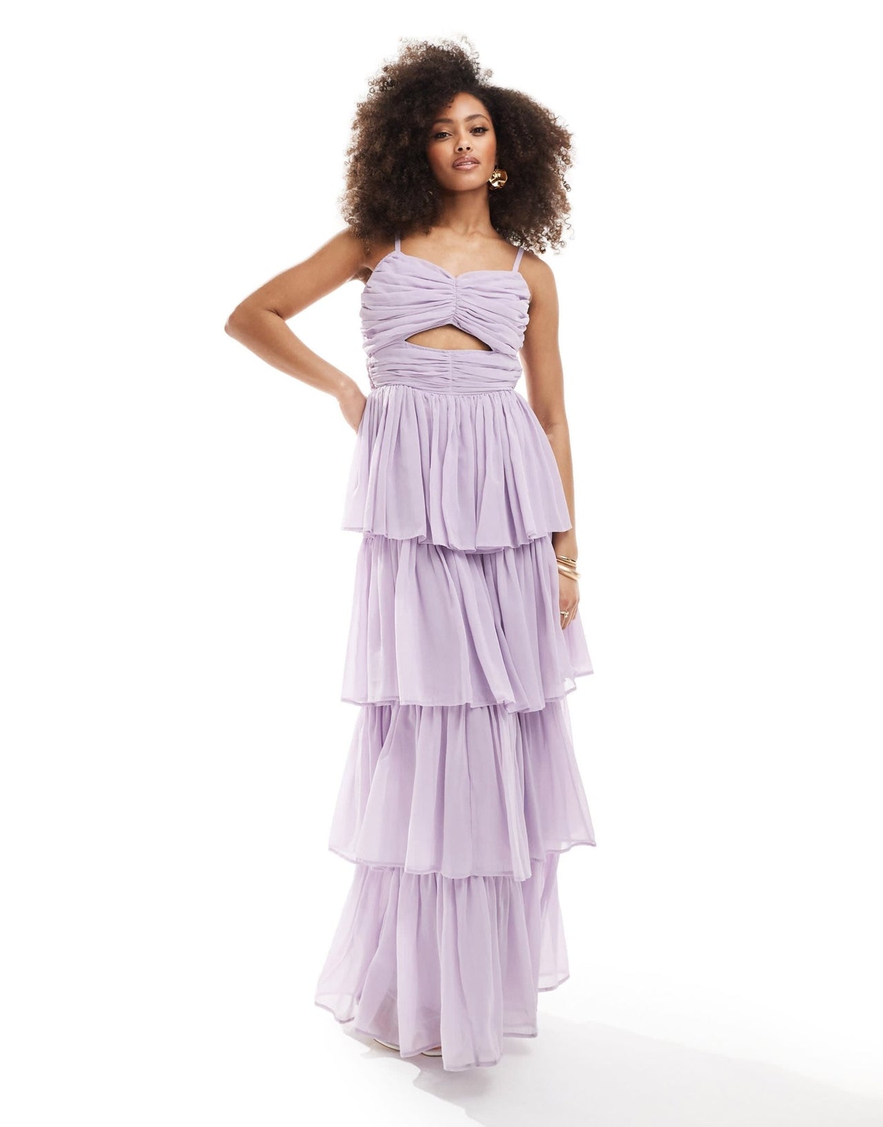 Anaya tiered maxi dress with cut out in lavender - ASOS Sample Sale EU Store