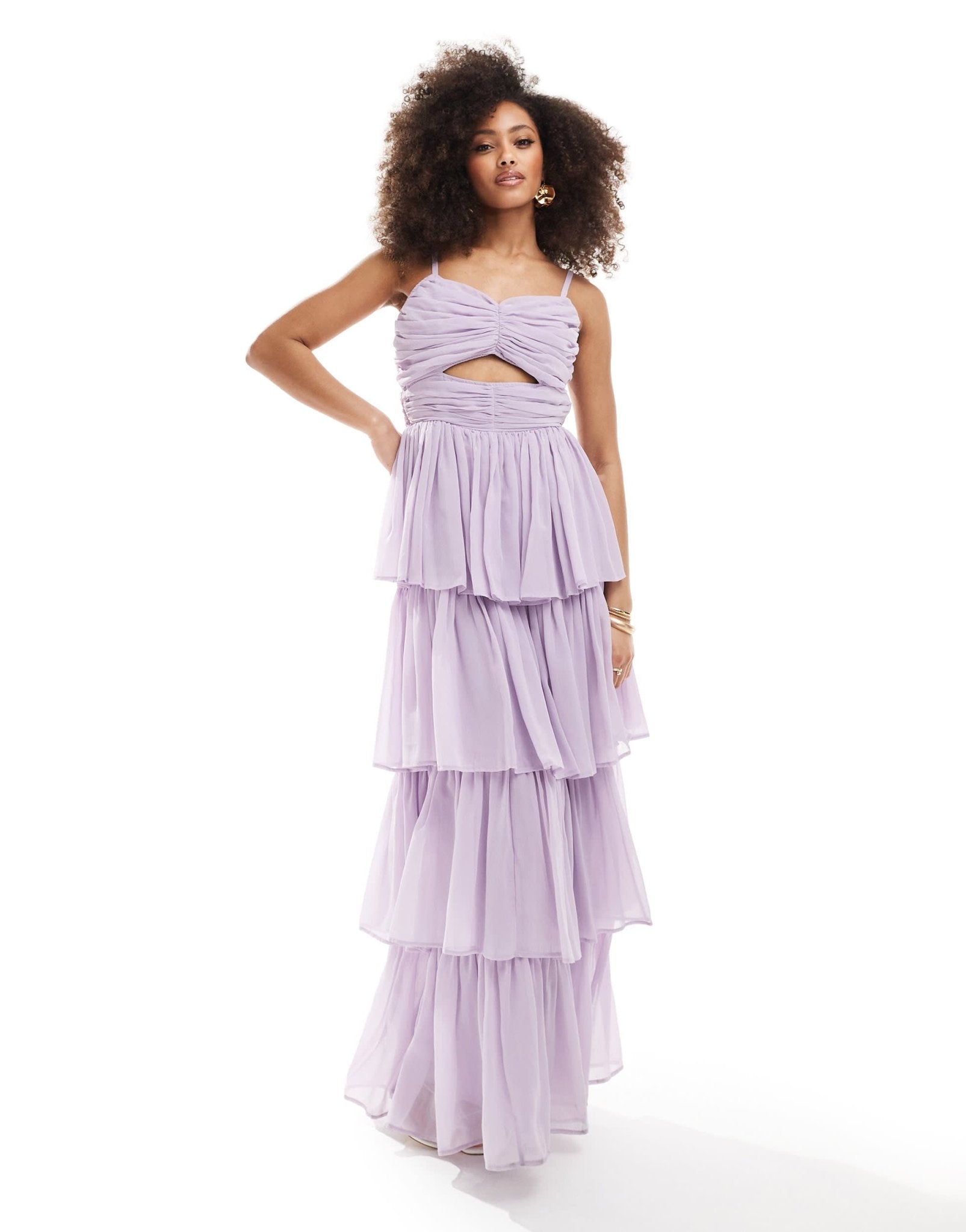Anaya tiered maxi dress with cut out in lavender - ASOS Sample Sale EU Store