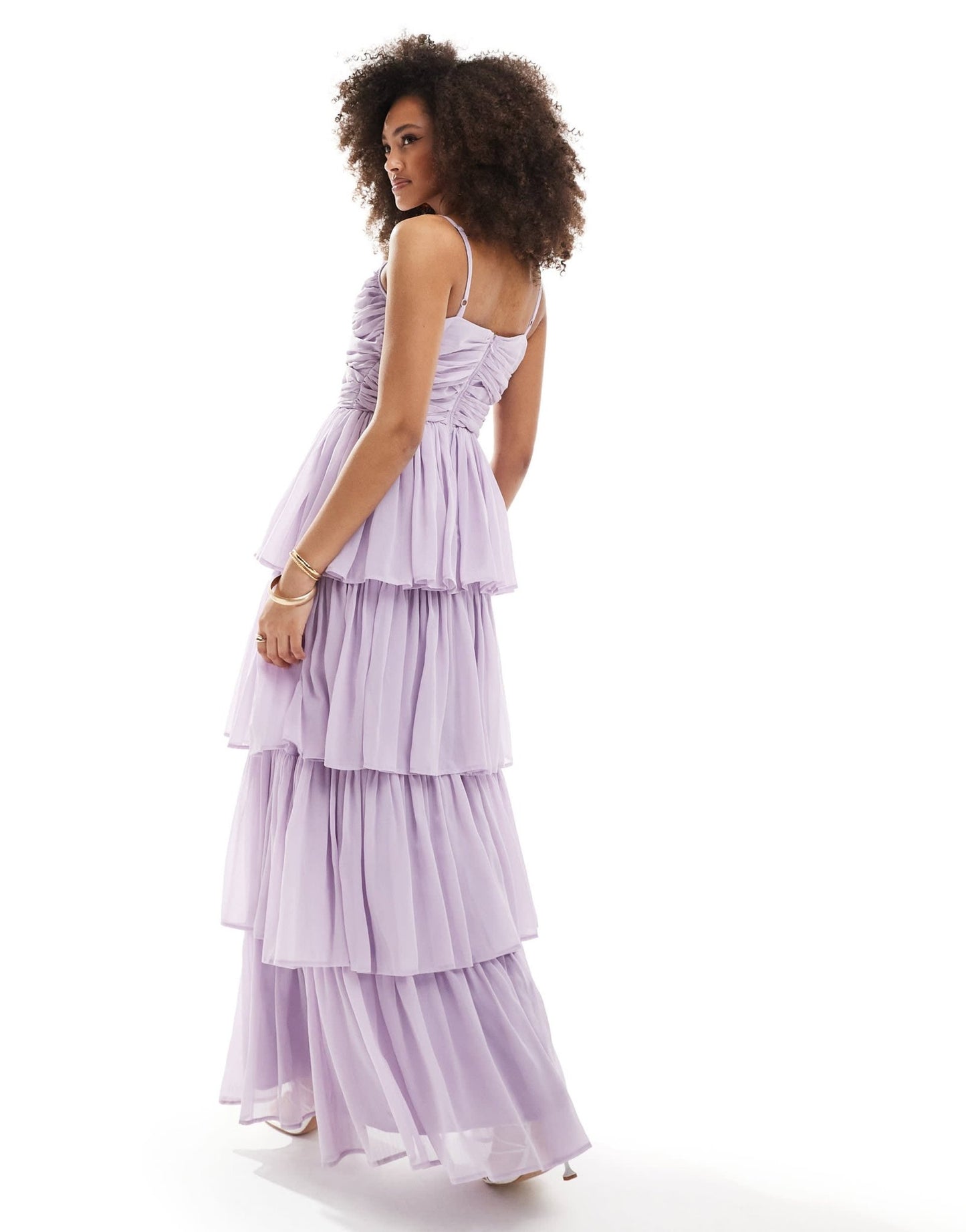 Anaya tiered maxi dress with cut out in lavender - ASOS Sample Sale EU Store
