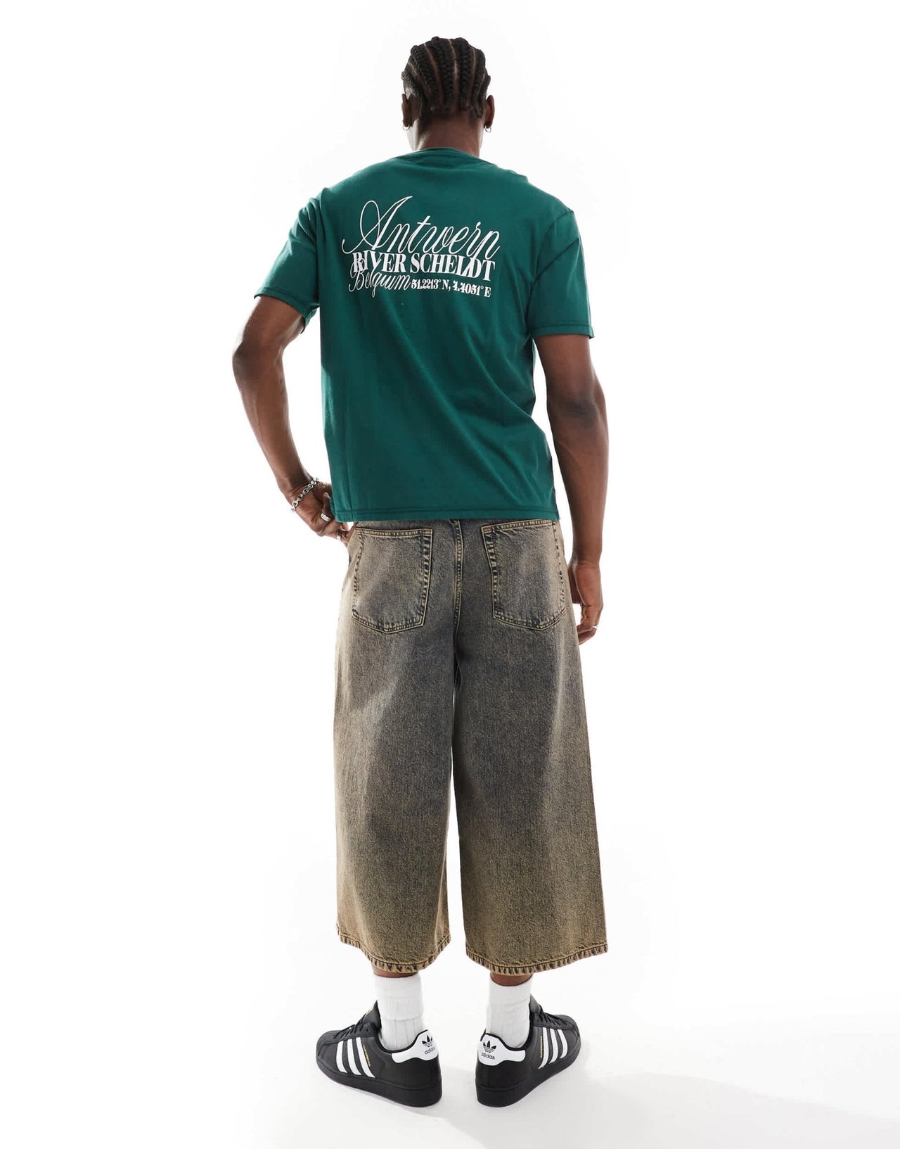 Another Influence antwerp slogan oversized boxy t-shirt in forest green - ASOS Sample Sale EU Store