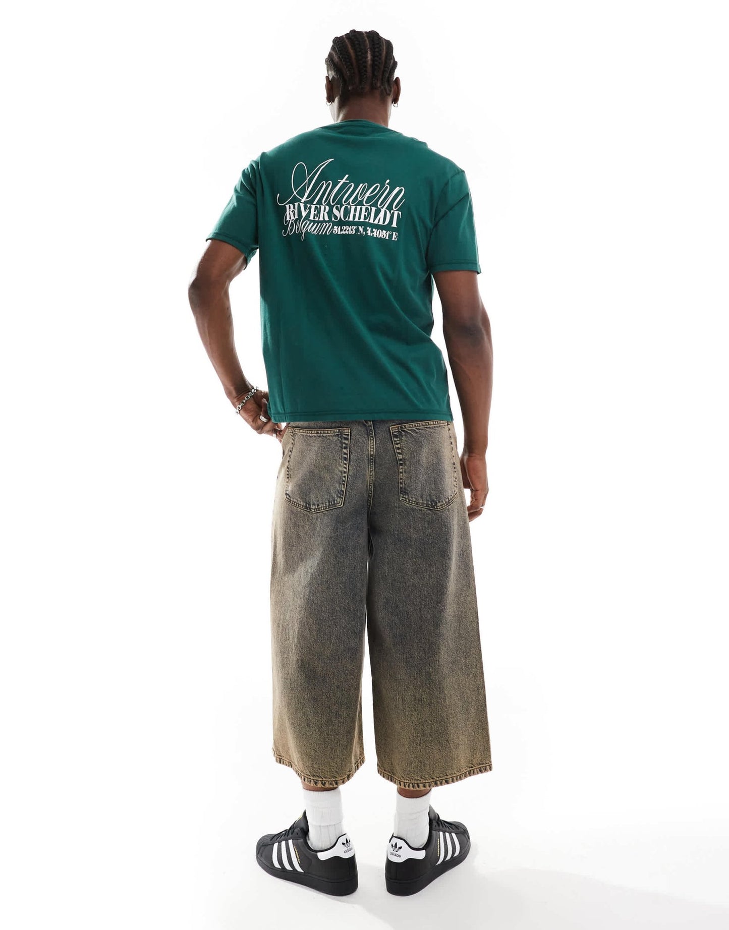Another Influence antwerp slogan oversized boxy t-shirt in forest green - ASOS Sample Sale EU Store