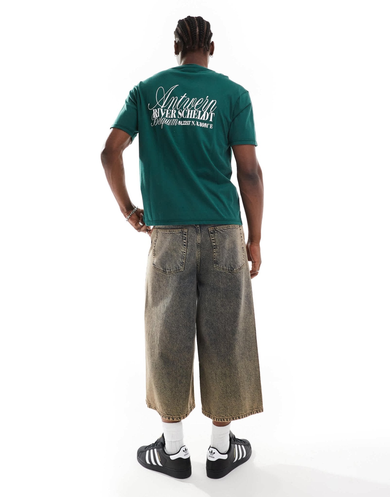 Another Influence antwerp slogan oversized boxy t-shirt in forest green - ASOS Sample Sale EU Store