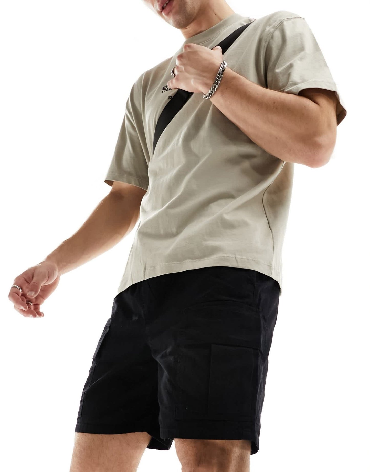 Another Influence cotton twill cargo shorts in black - ASOS Sample Sale EU Store