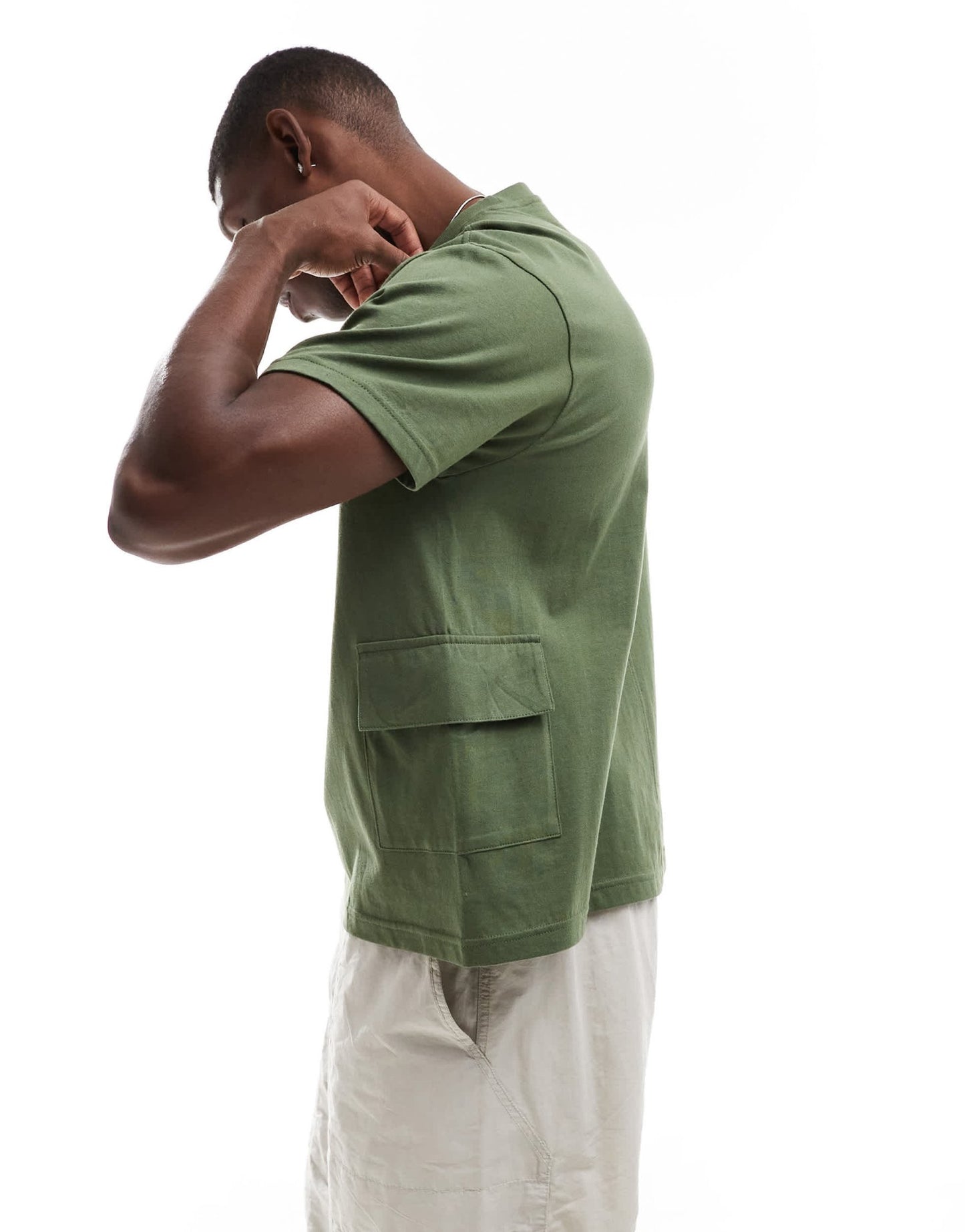 Another Influence oversized utility t-shirt in khaki - ASOS Sample Sale EU Store