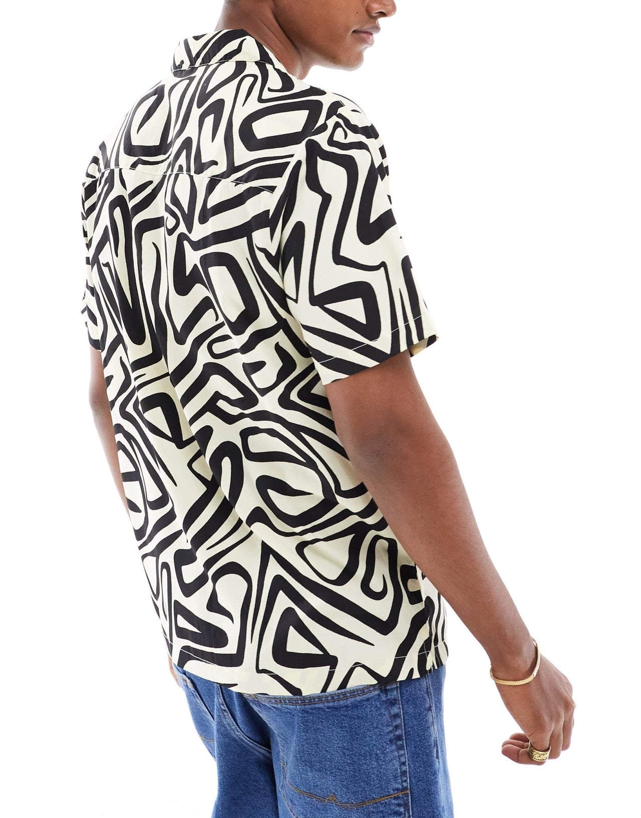 Another Influence short sleeve printed revere collar shirt in white - ASOS Sample Sale EU Store