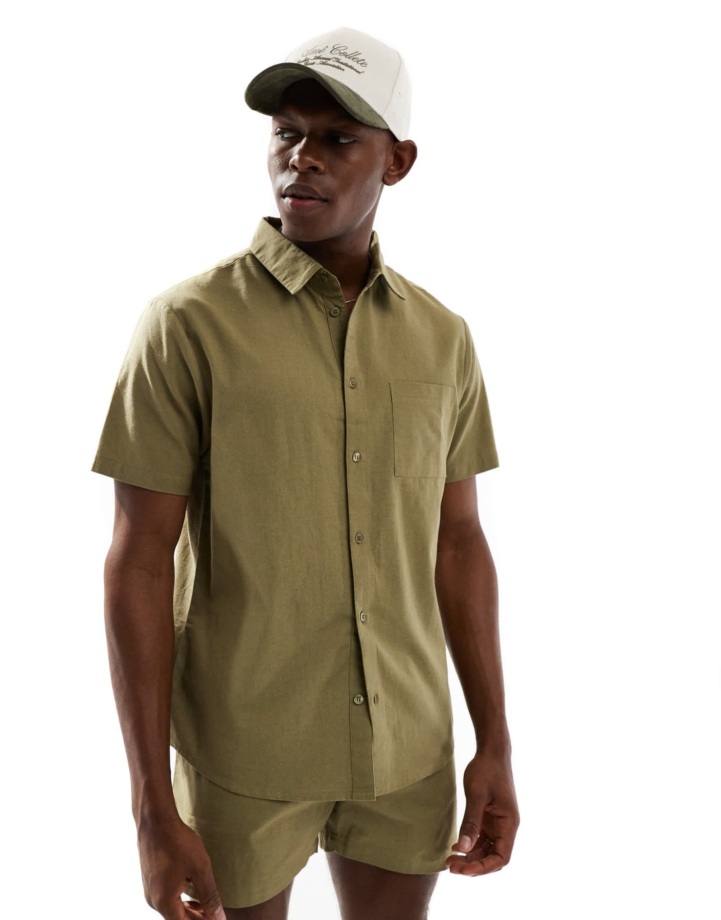Aray short sleeve beach shirt co - ord in olive green - ASOS Sample Sale EU Store