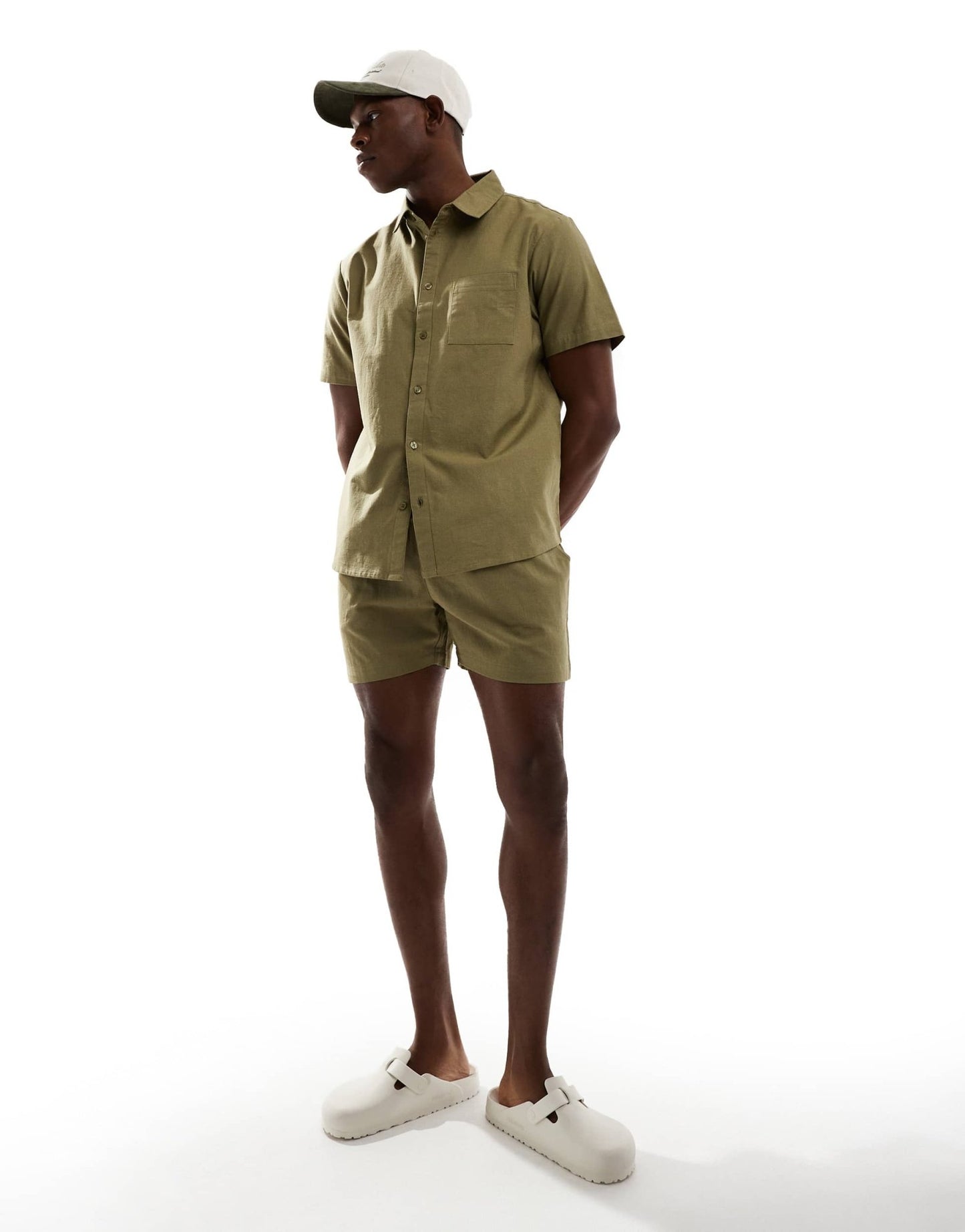 Aray short sleeve beach shirt co - ord in olive green - ASOS Sample Sale EU Store