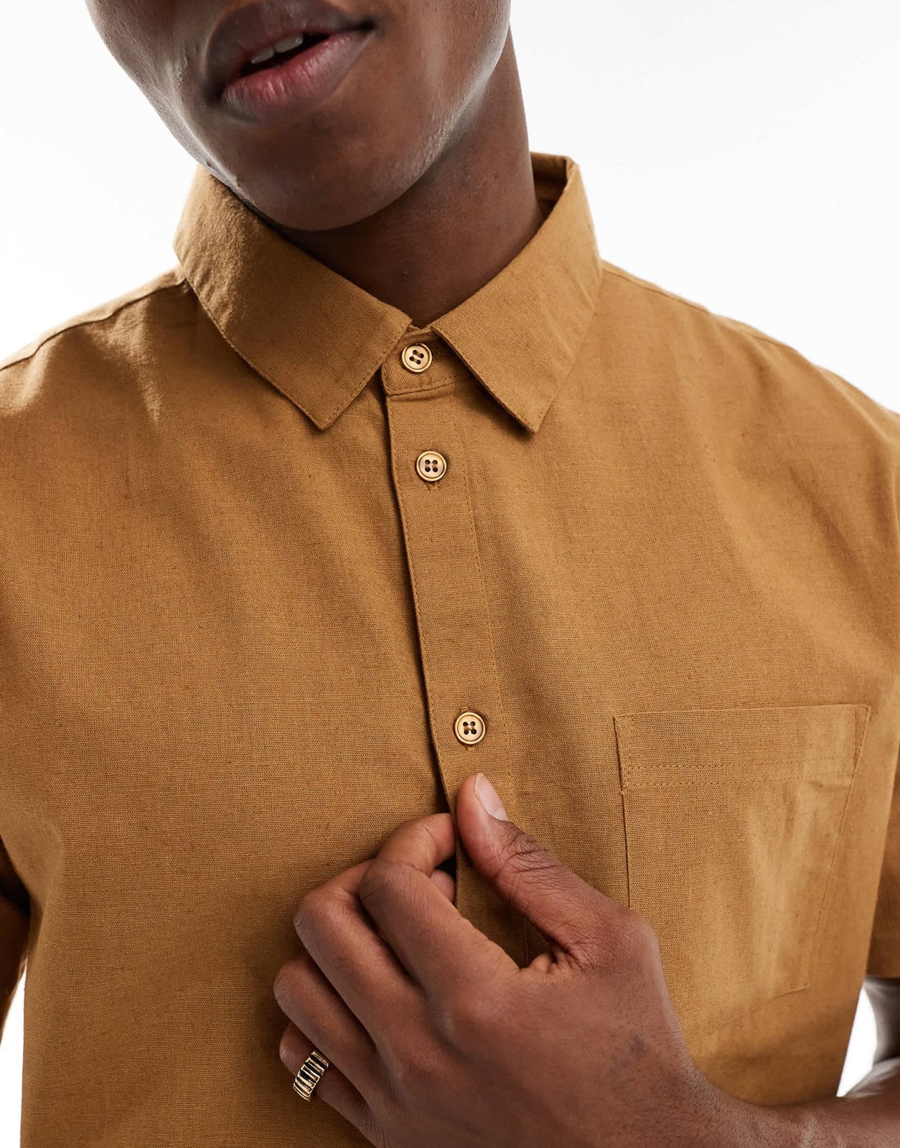 Aray short sleeve beach shirt co - ord in taupe - ASOS Sample Sale EU Store