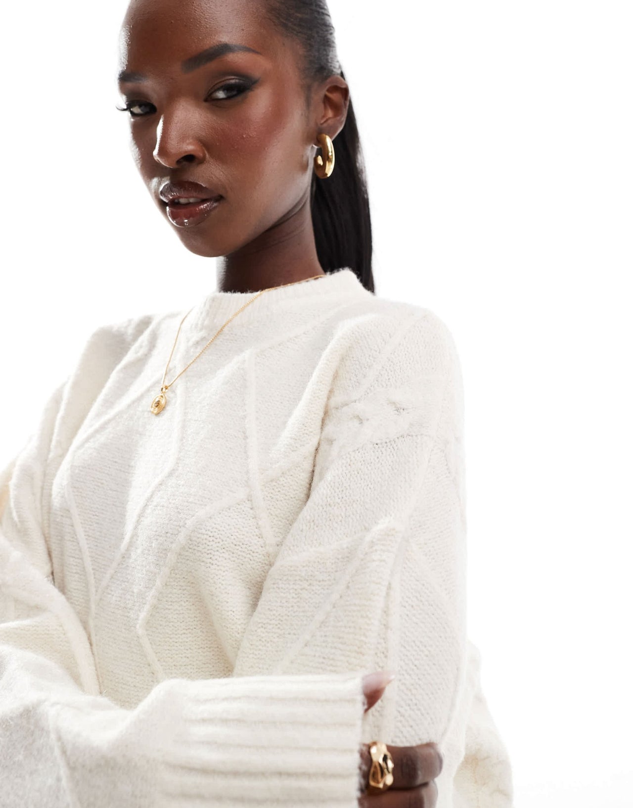 Aria Cove cable knit jumper co - ord in cream - ASOS Sample Sale EU Store