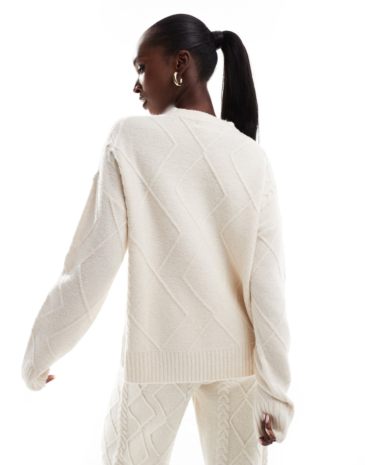 Aria Cove cable knit jumper co - ord in cream - ASOS Sample Sale EU Store