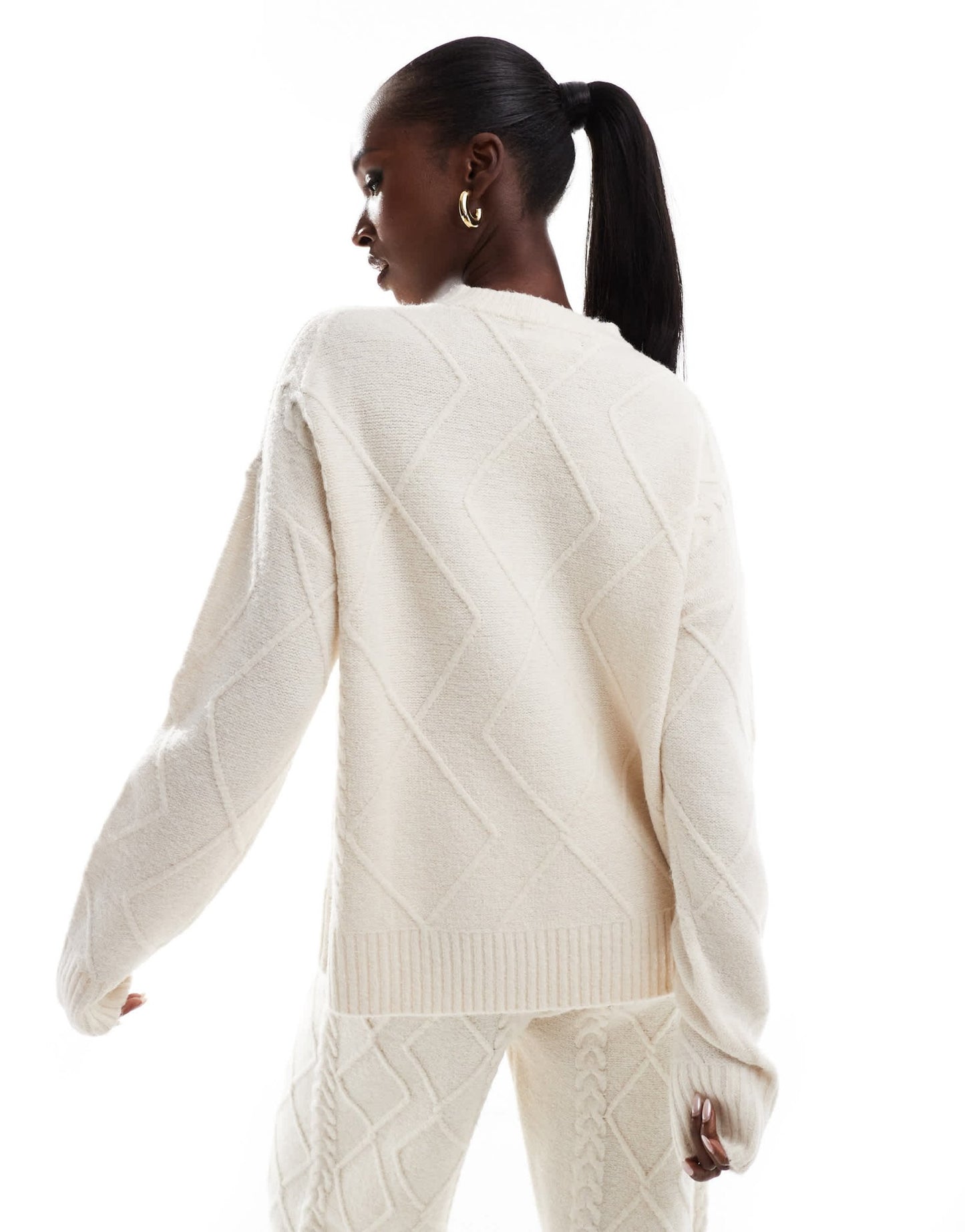 Aria Cove cable knit jumper co - ord in cream - ASOS Sample Sale EU Store