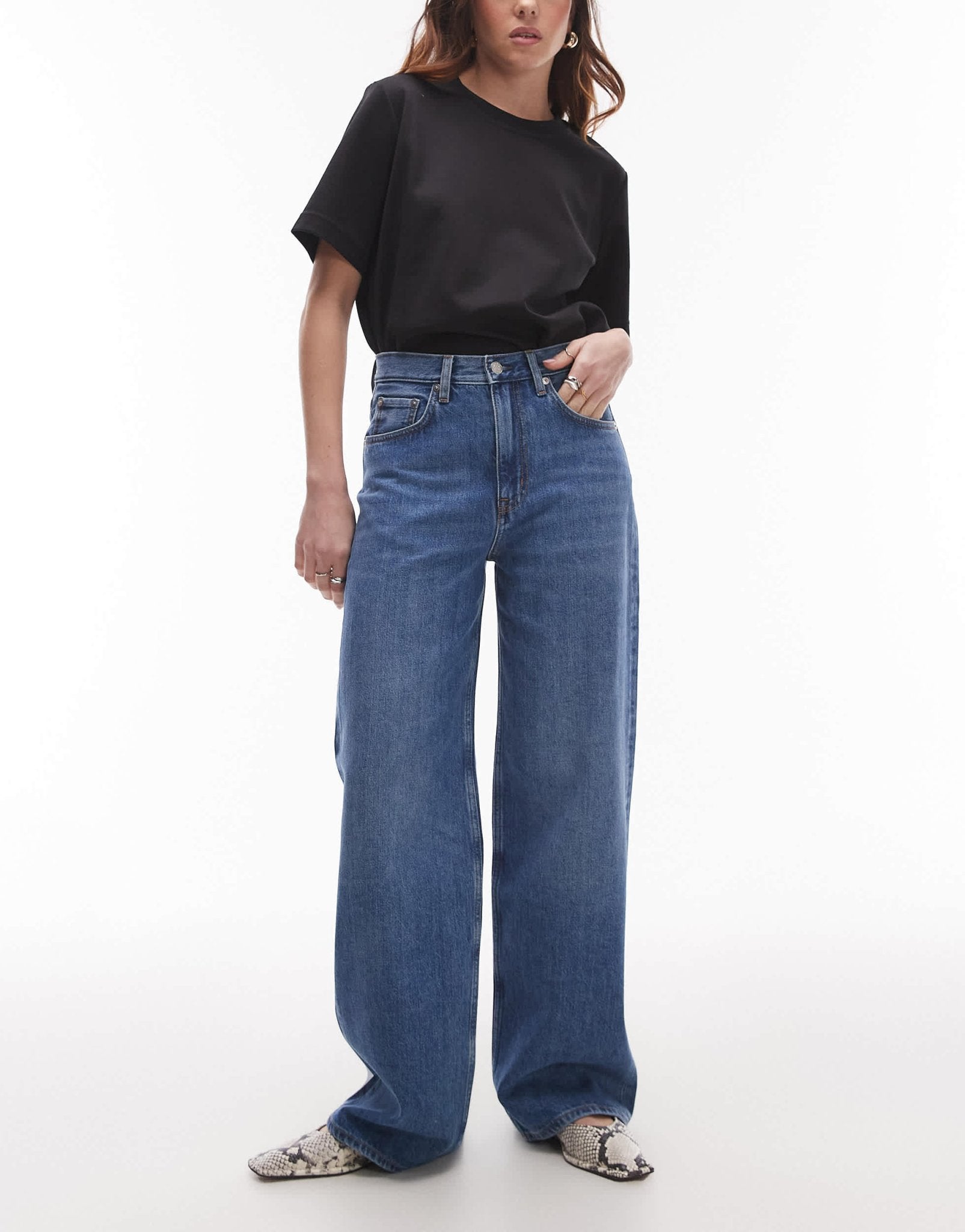 ARKET Coral high waist relaxed leg jeans in light wash blue - ASOS Sample Sale EU Store