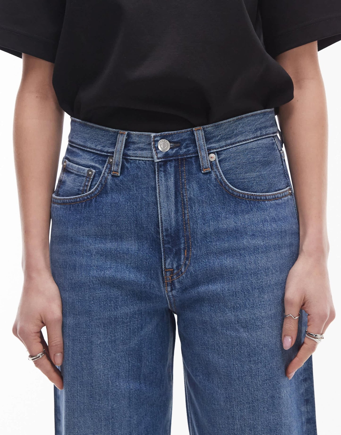 ARKET Coral high waist relaxed leg jeans in light wash blue - ASOS Sample Sale EU Store