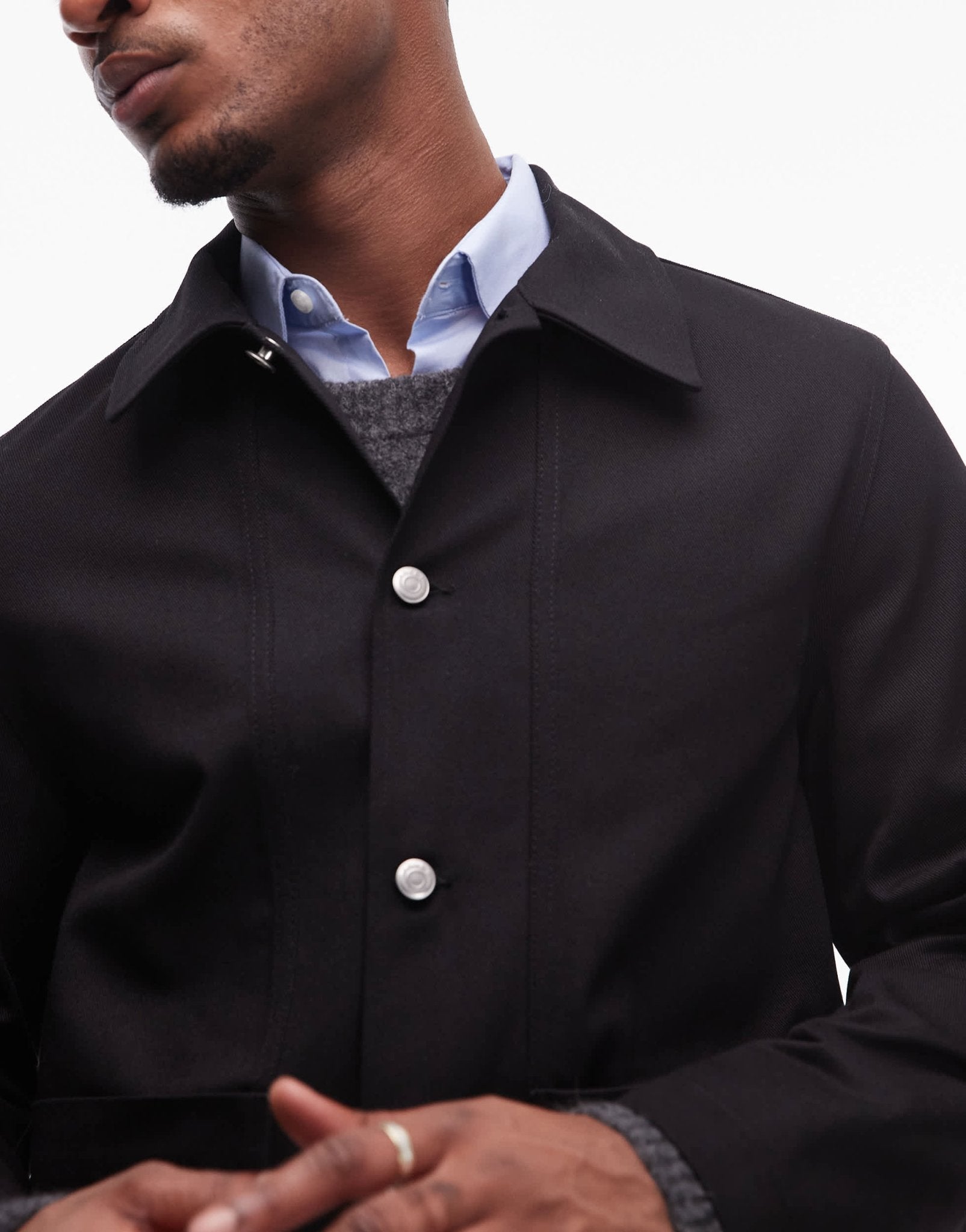 ARKET heavy twill workwear overshirt in black - ASOS Sample Sale EU Store