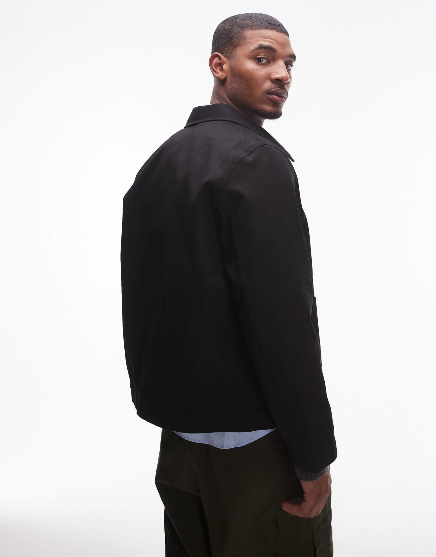 ARKET heavy twill workwear overshirt in black - ASOS Sample Sale EU Store