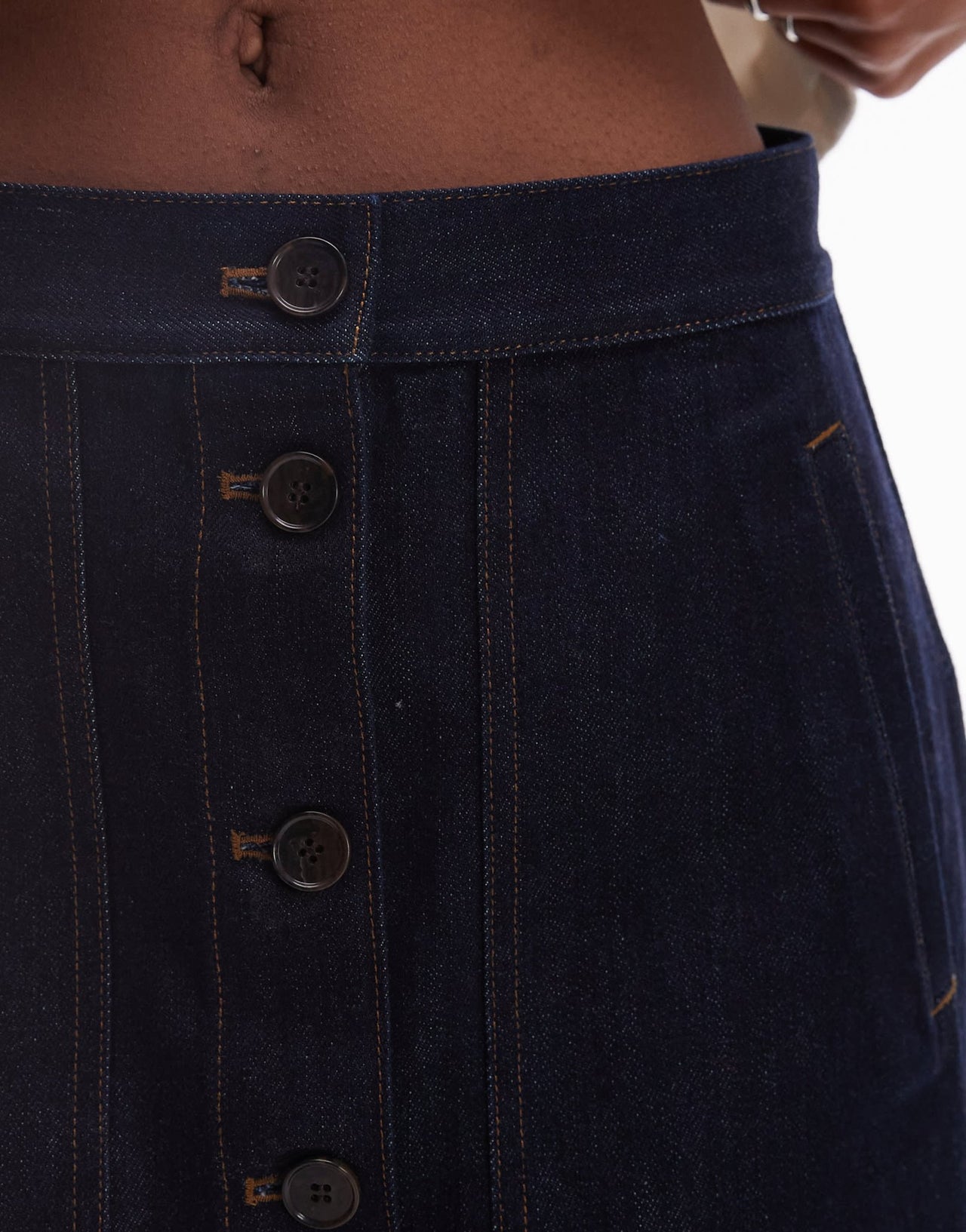 ARKET minimal denim mini skirt in rinse wash indigo blue - ASOS Sample Sale EU Store