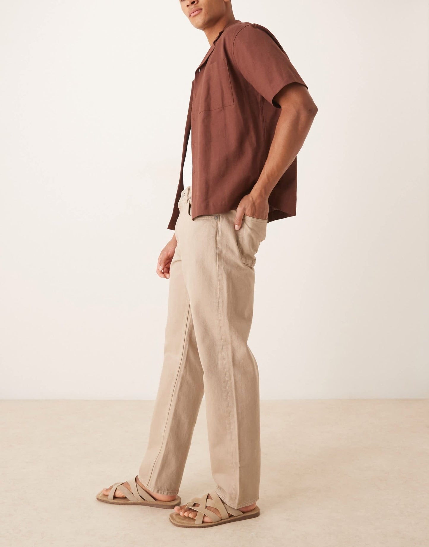 ARKET Ocean loose fit jeans in beige pigment wash - ASOS Sample Sale EU Store