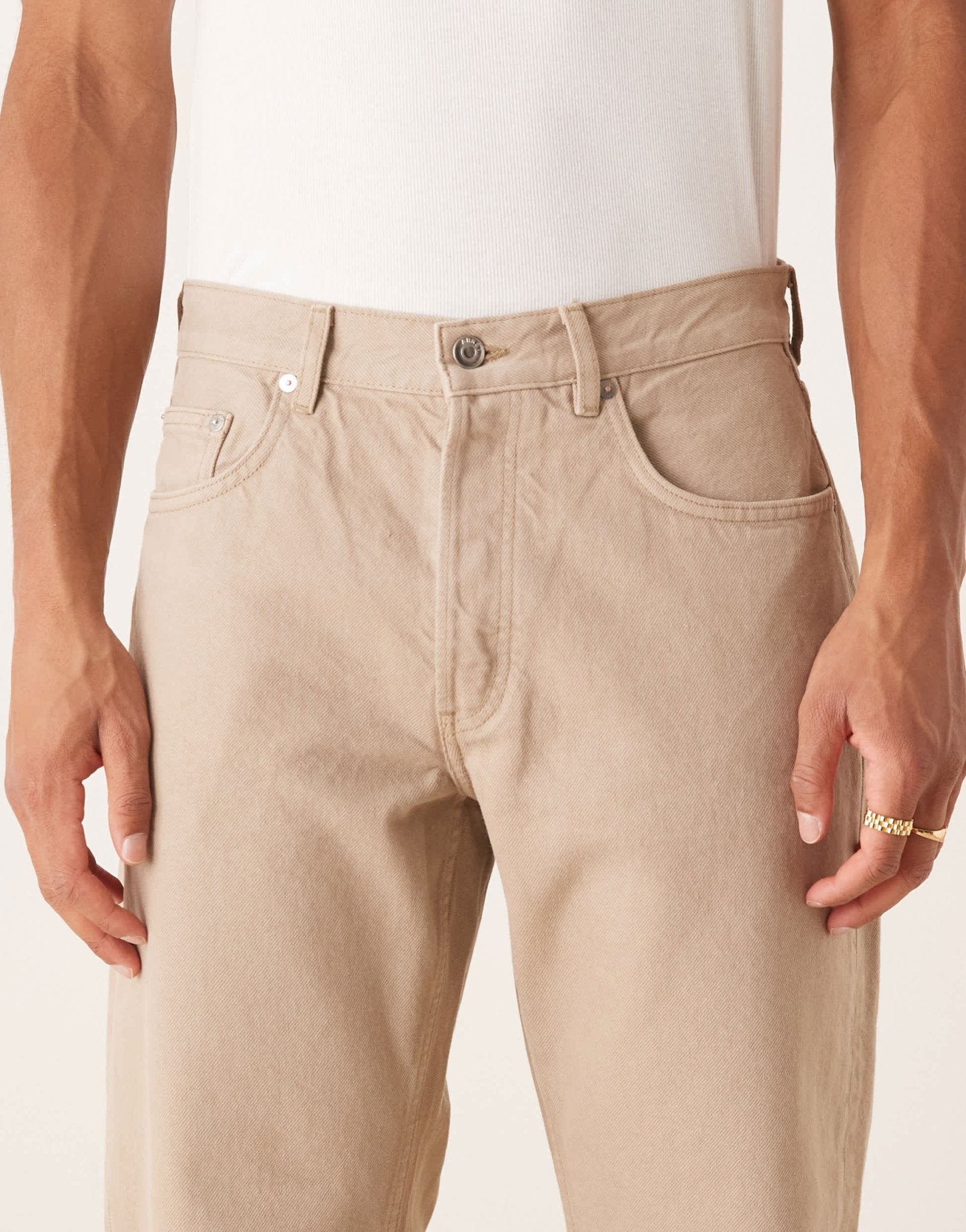 ARKET Ocean loose fit jeans in beige pigment wash - ASOS Sample Sale EU Store