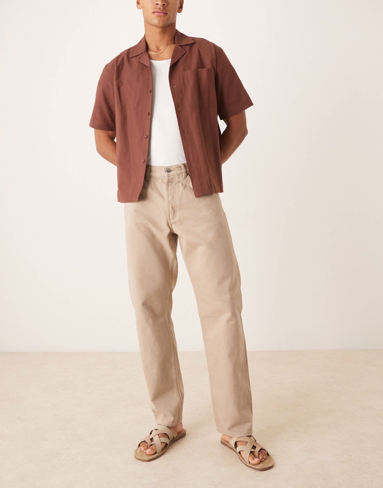 ARKET Ocean loose fit jeans in beige pigment wash - ASOS Sample Sale EU Store