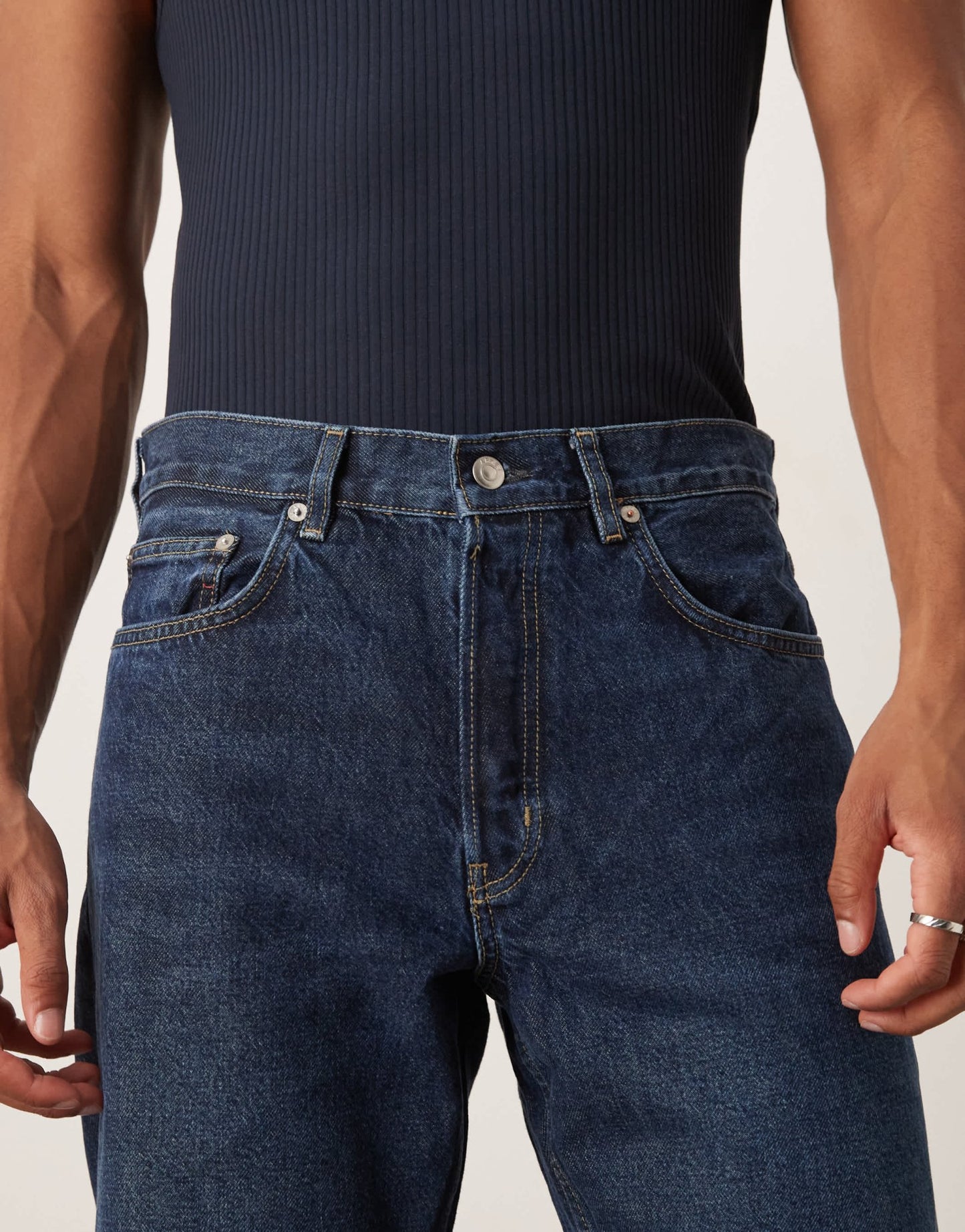 ARKET Ocean loose straight leg jeans in deep blue wash - ASOS Sample Sale EU Store