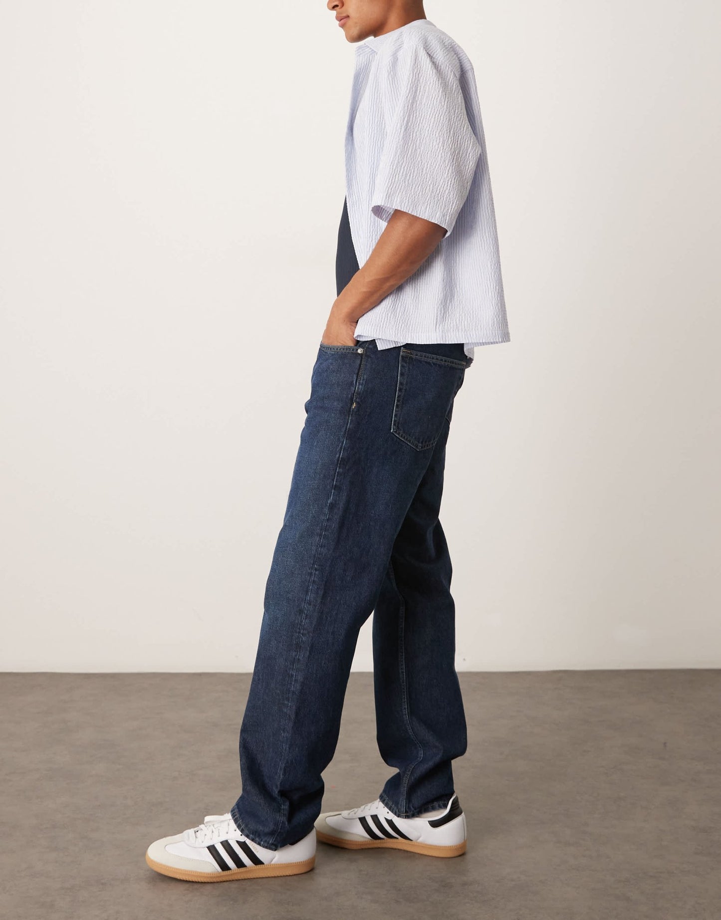 ARKET Ocean loose straight leg jeans in deep blue wash - ASOS Sample Sale EU Store