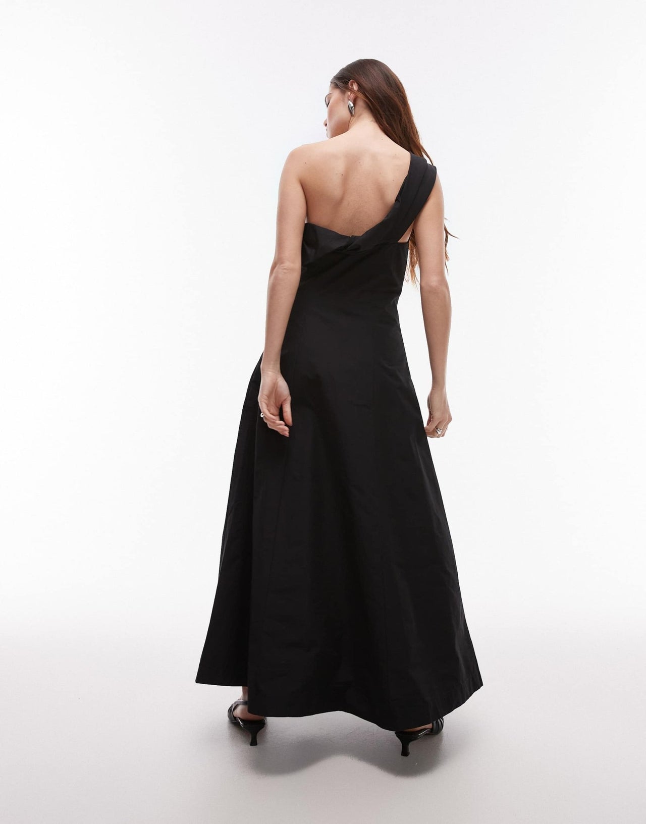 ARKET one shoulder maxi dress with corset and twisted strap detail in black - ASOS Sample Sale EU Store
