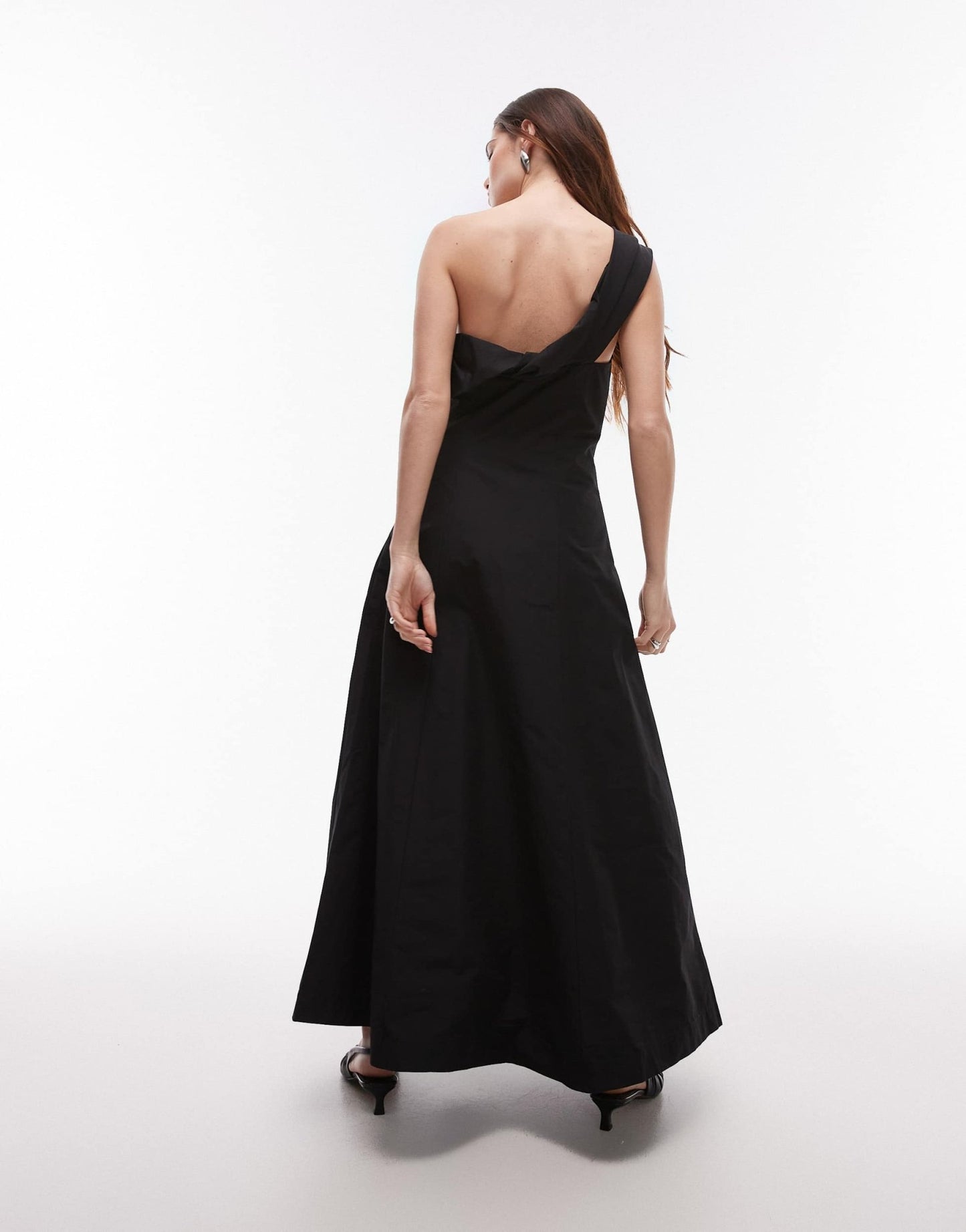 ARKET one shoulder maxi dress with corset and twisted strap detail in black - ASOS Sample Sale EU Store