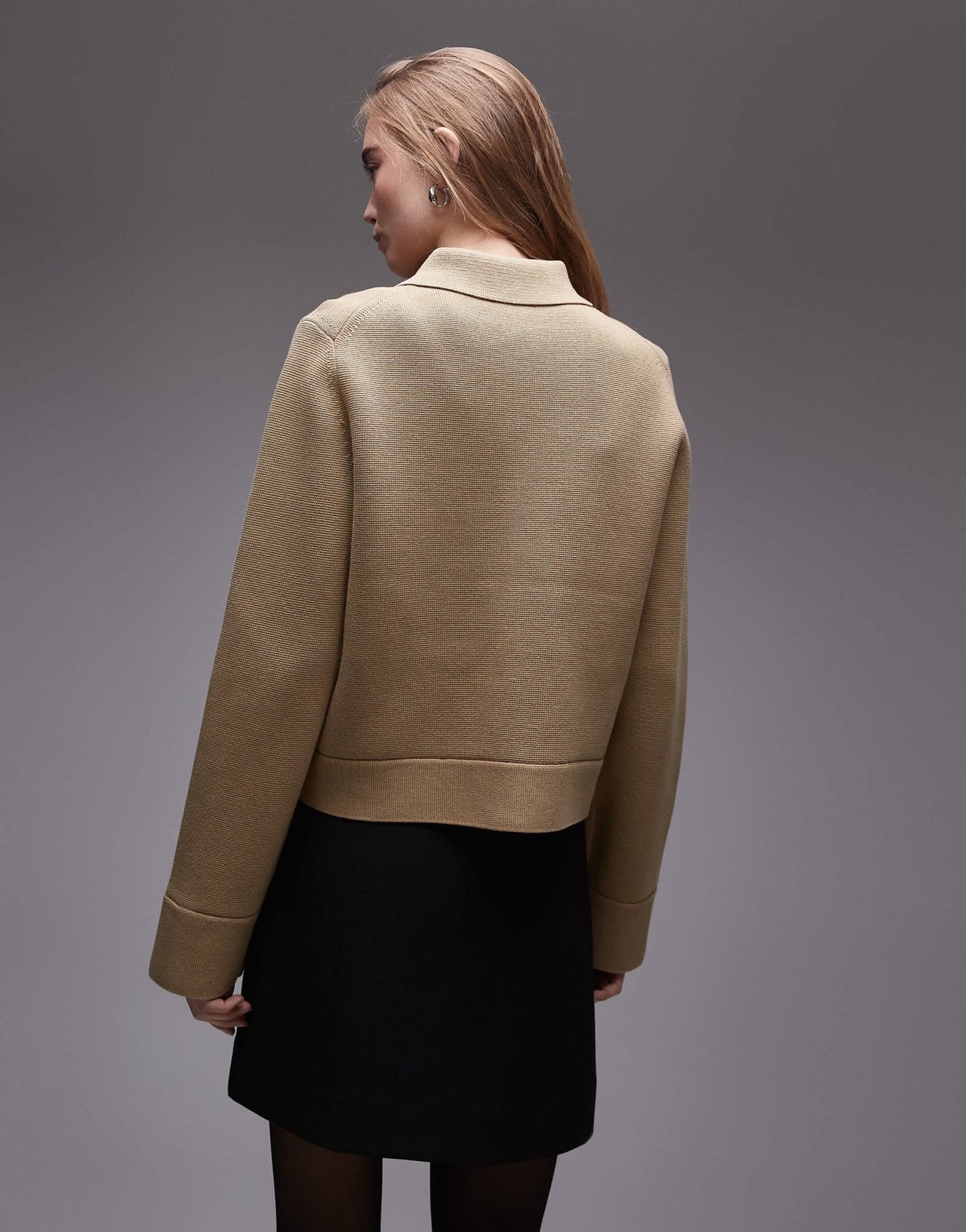 ARKET pure cotton knitted compact utility jacket in dark beige - ASOS Sample Sale EU Store