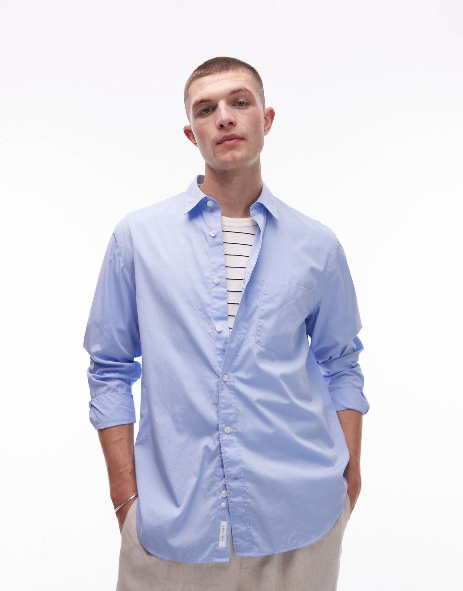 ARKET relaxed fit poplin shirt in blue - ASOS Sample Sale EU Store