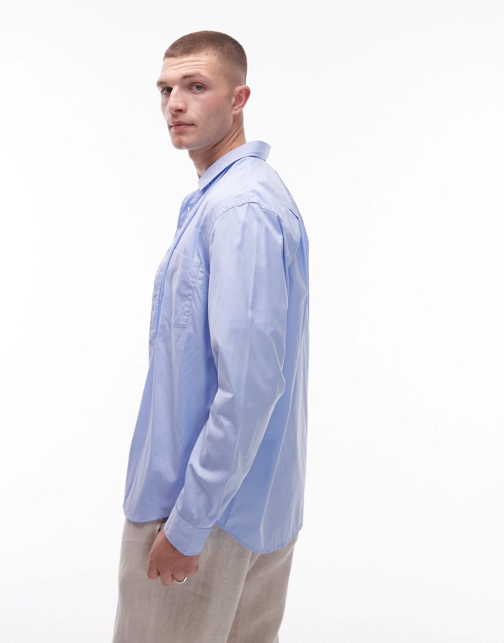 ARKET relaxed fit poplin shirt in blue - ASOS Sample Sale EU Store