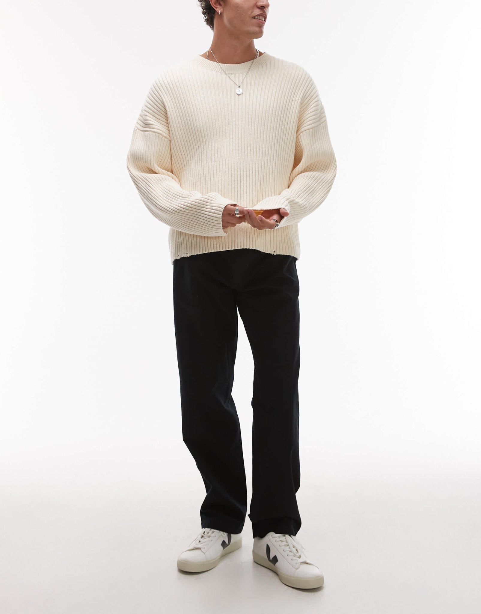 ARKET relaxed fit trousers with flat front in black - ASOS Sample Sale EU Store