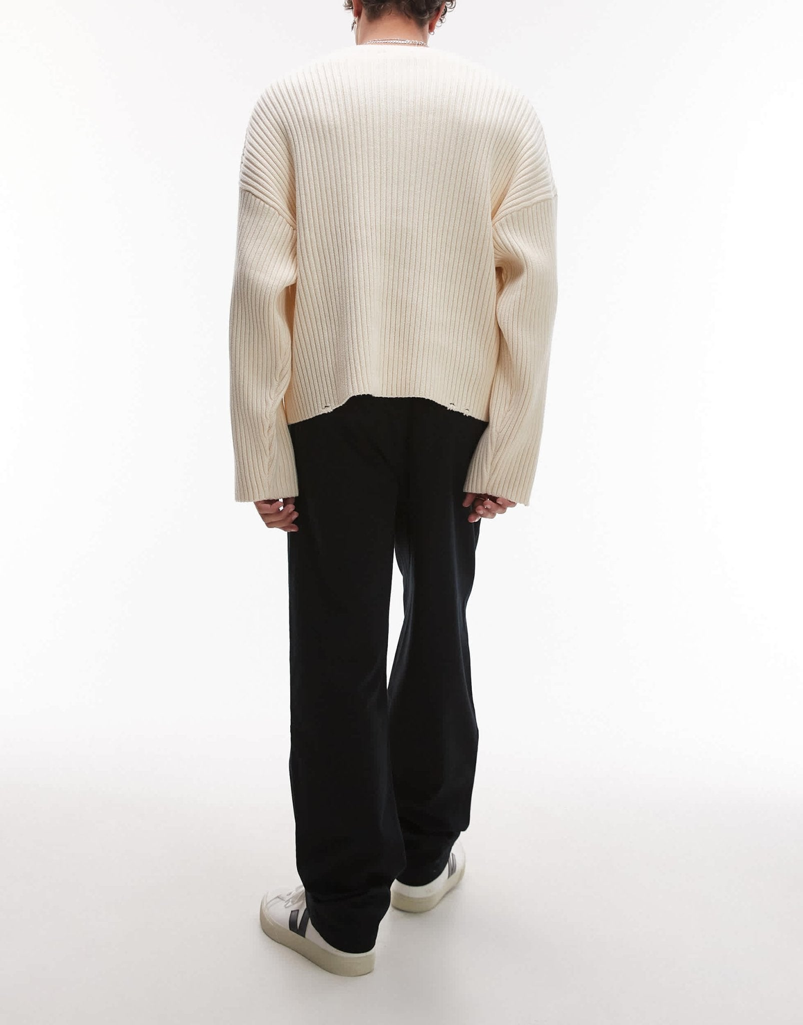 ARKET relaxed fit trousers with flat front in black - ASOS Sample Sale EU Store