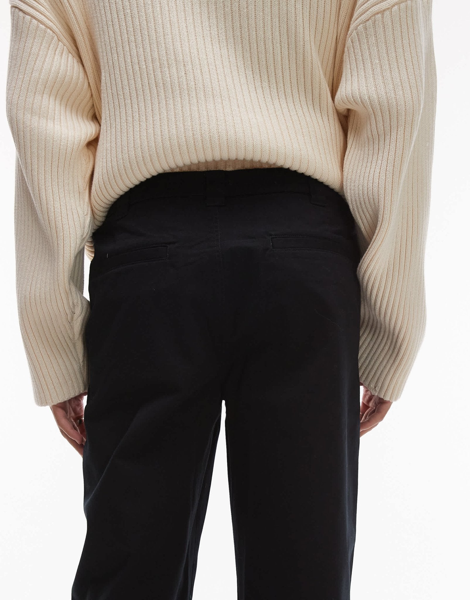 ARKET relaxed fit trousers with flat front in black - ASOS Sample Sale EU Store