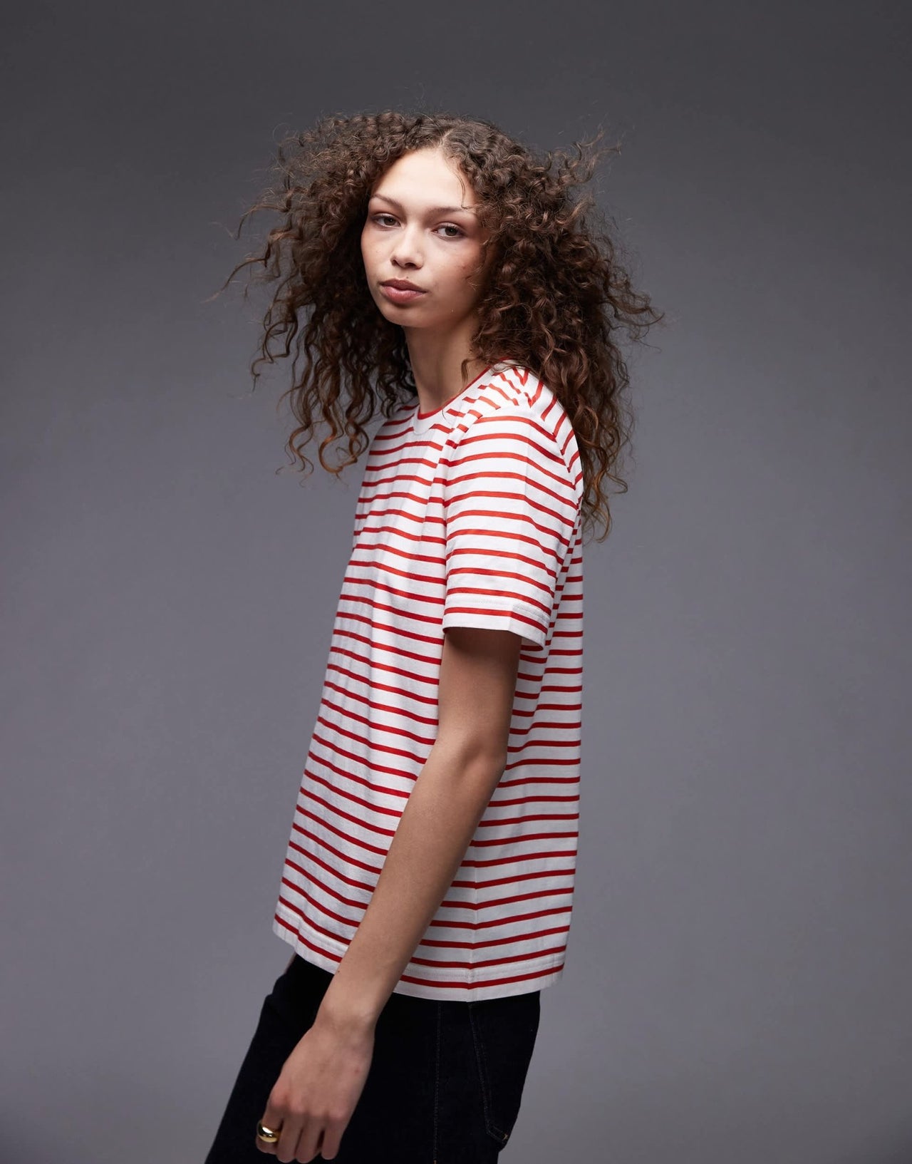 ARKET short sleeve t-shirt in pink and red stripes - ASOS Sample Sale EU Store