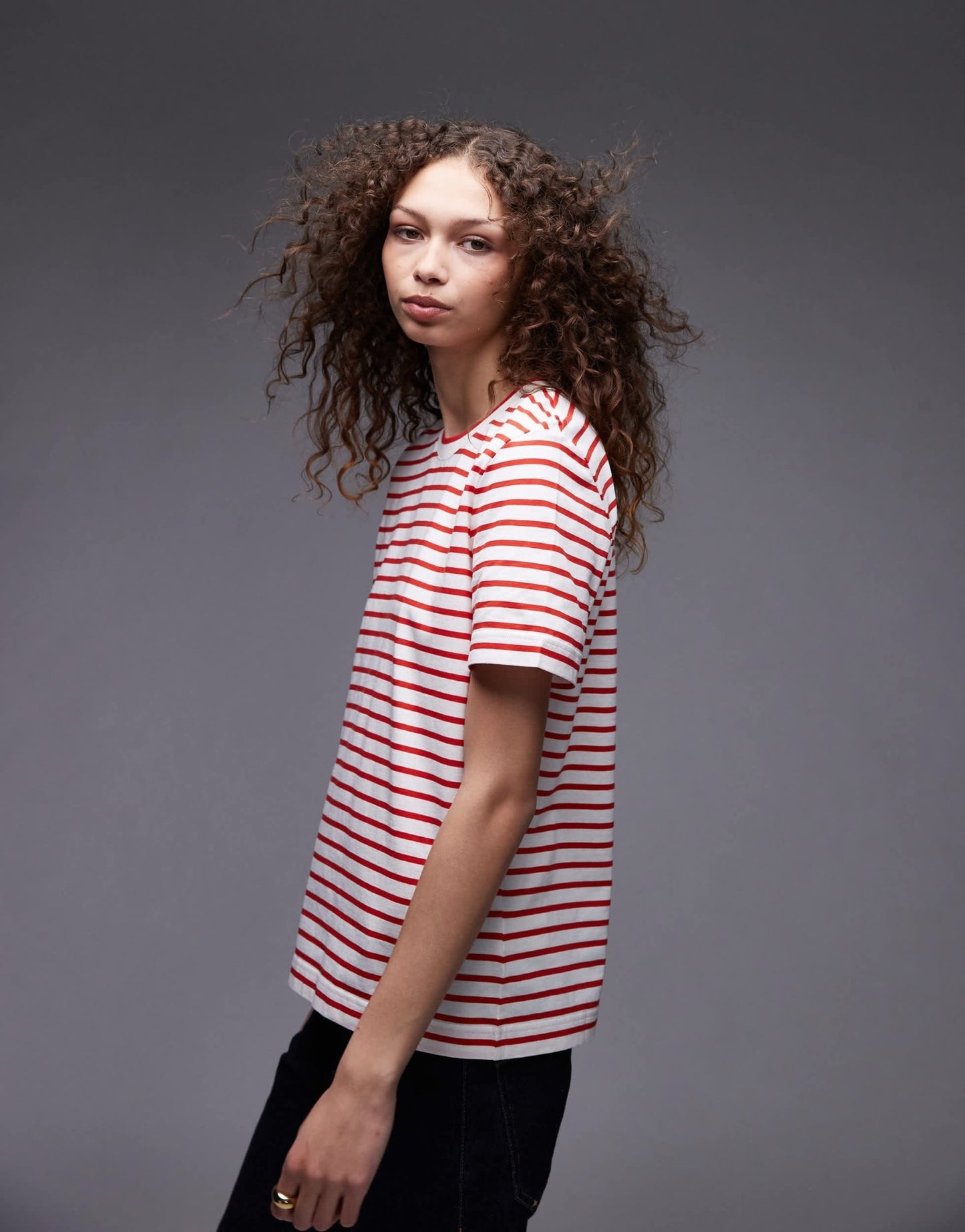 ARKET short sleeve t-shirt in pink and red stripes - ASOS Sample Sale EU Store