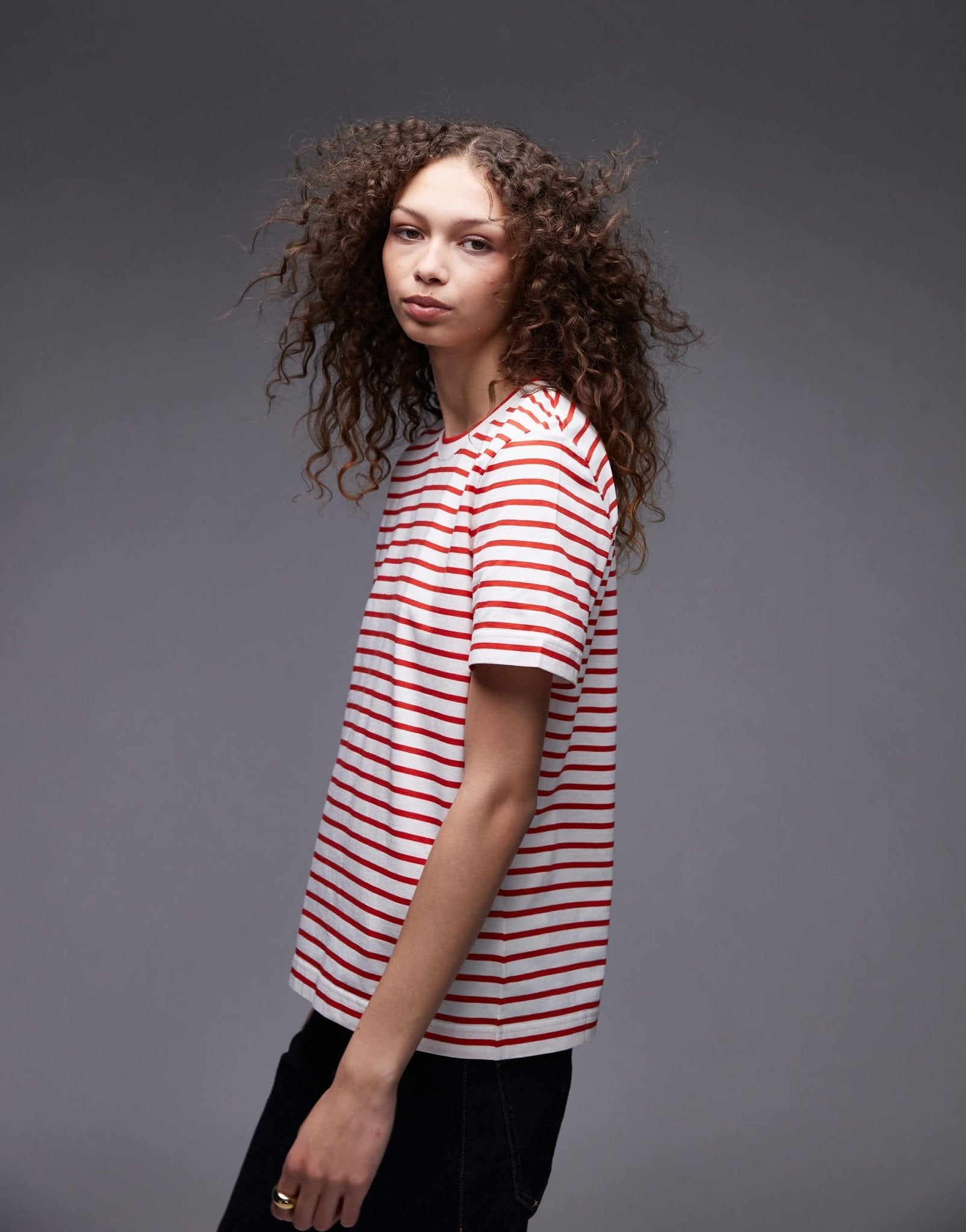 ARKET short sleeve t-shirt in pink and red stripes - ASOS Sample Sale EU Store
