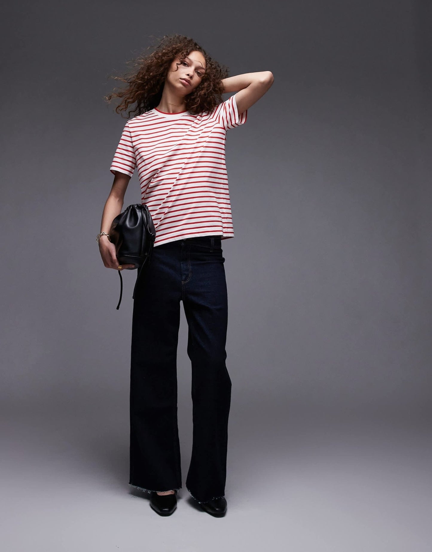 ARKET short sleeve t-shirt in pink and red stripes - ASOS Sample Sale EU Store