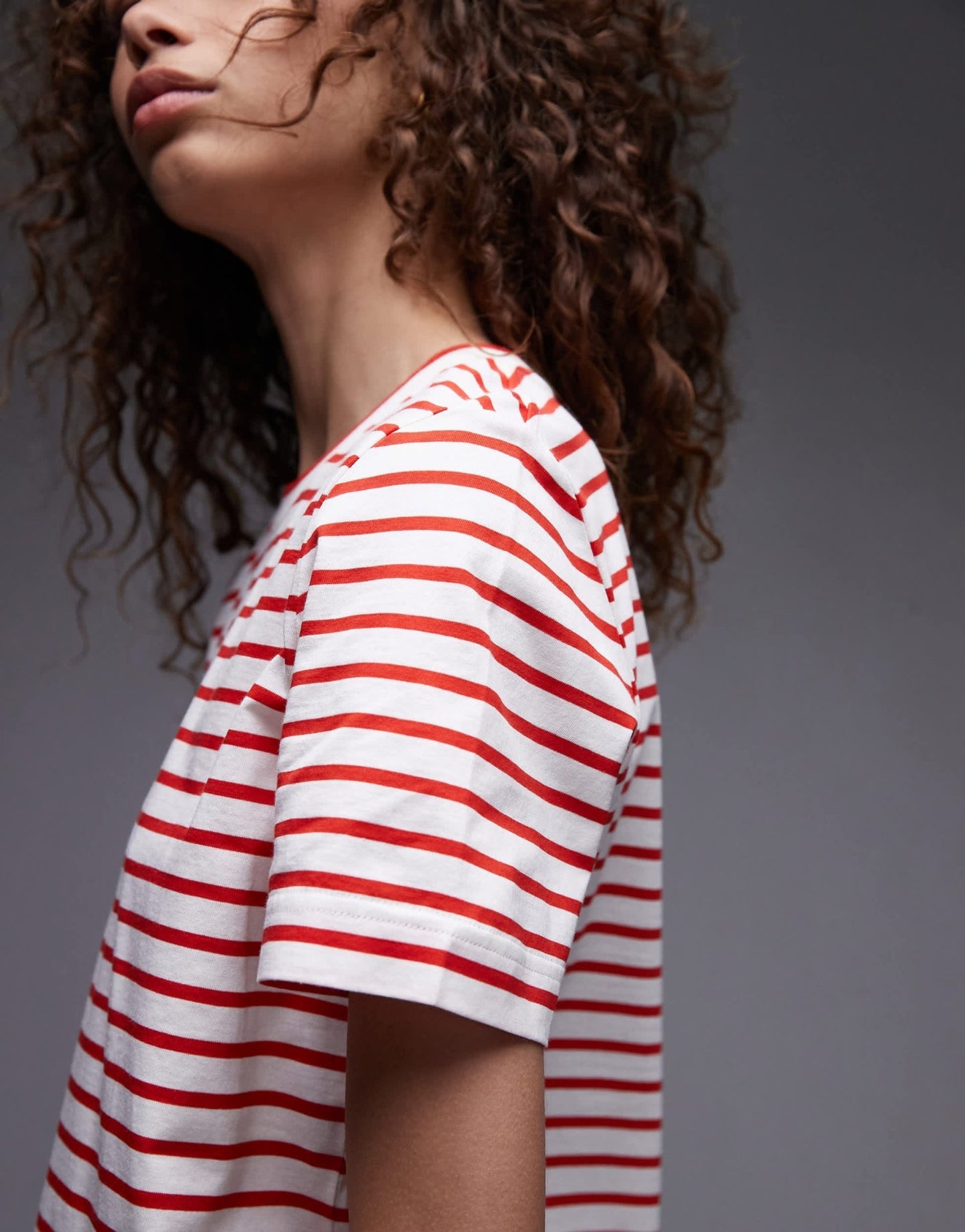 ARKET short sleeve t-shirt in pink and red stripes - ASOS Sample Sale EU Store