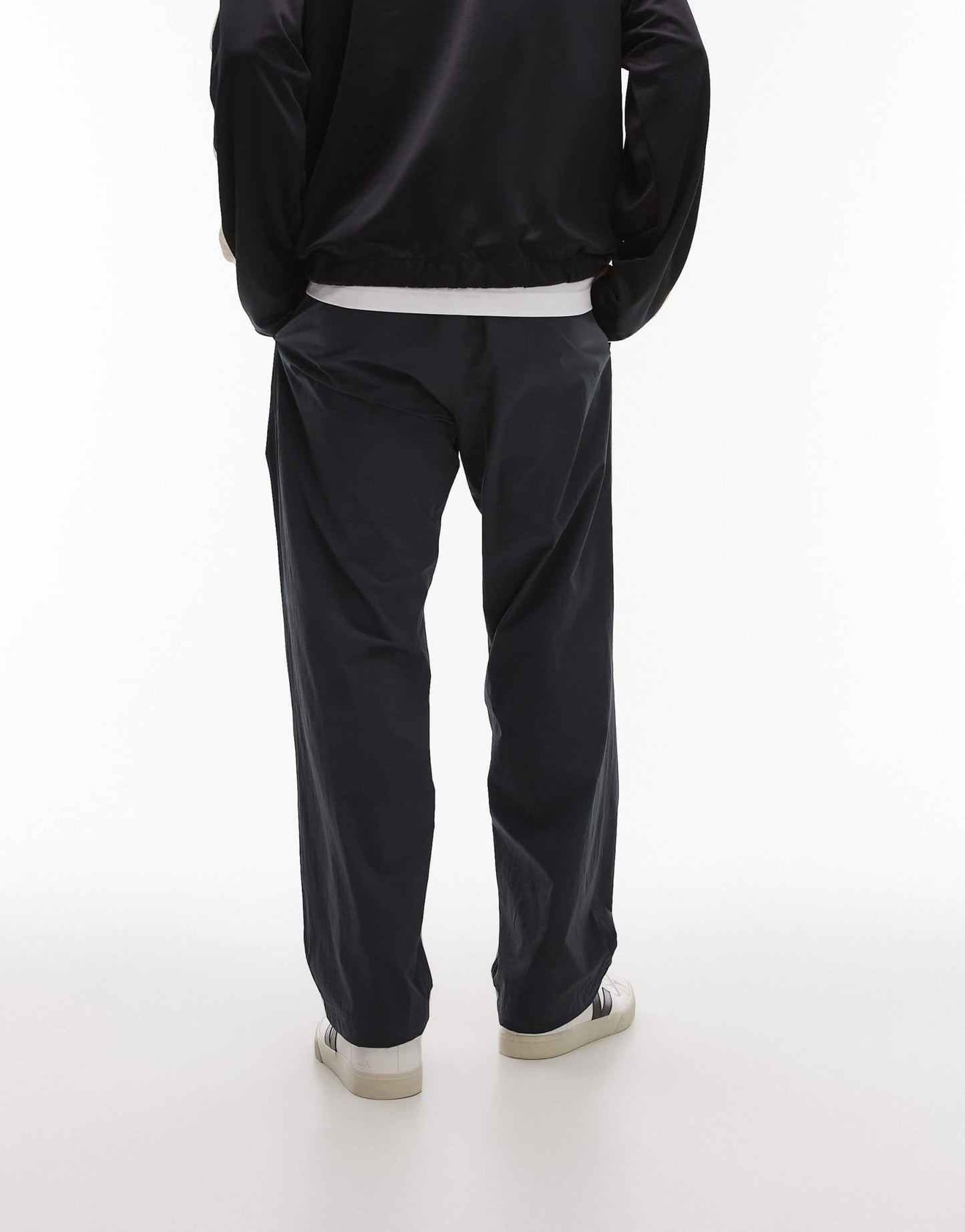 ARKET tech nylon relaxed trouser with drawstring waist in dark grey - ASOS Sample Sale EU Store