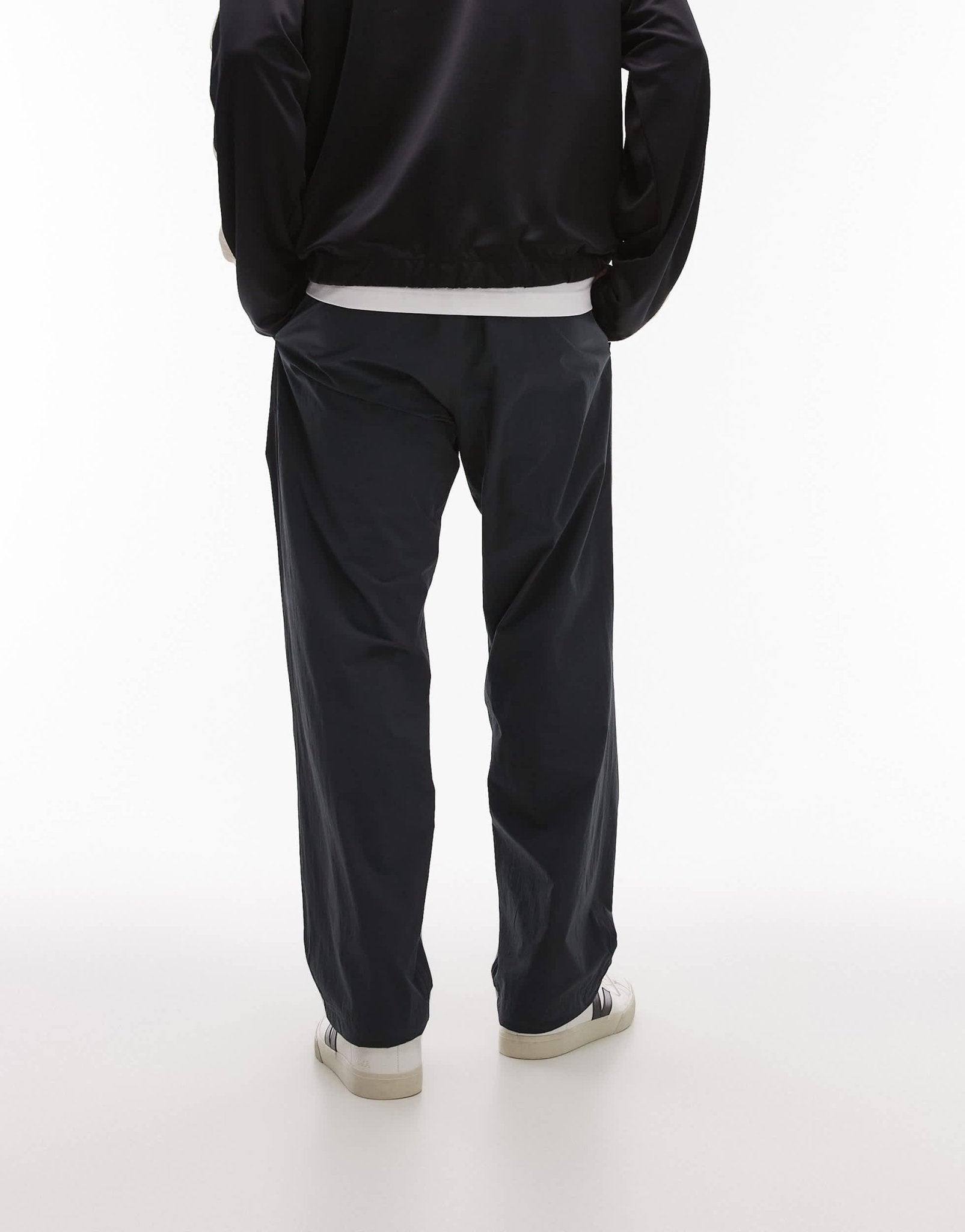 ARKET tech nylon relaxed trouser with drawstring waist in dark grey - ASOS Sample Sale EU Store