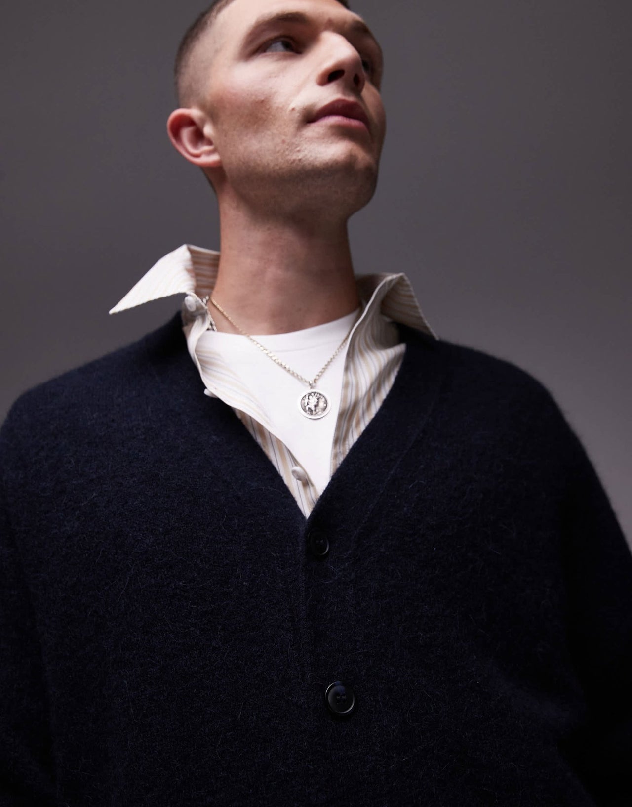 ARKET textured alpaca blend cardigan in navy - ASOS Sample Sale EU Store