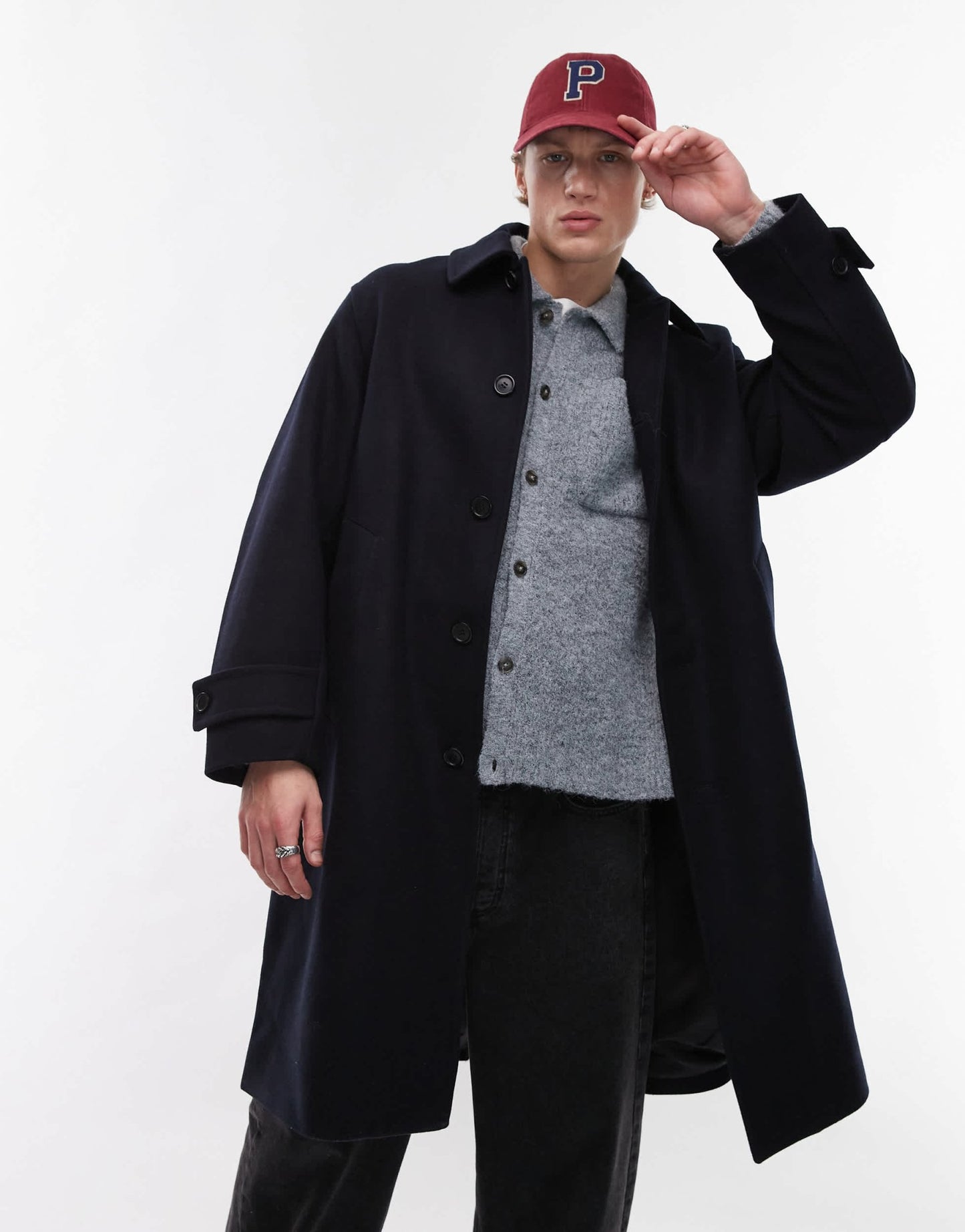 ARKET wool blend overcoat in blue - ASOS Sample Sale EU Store