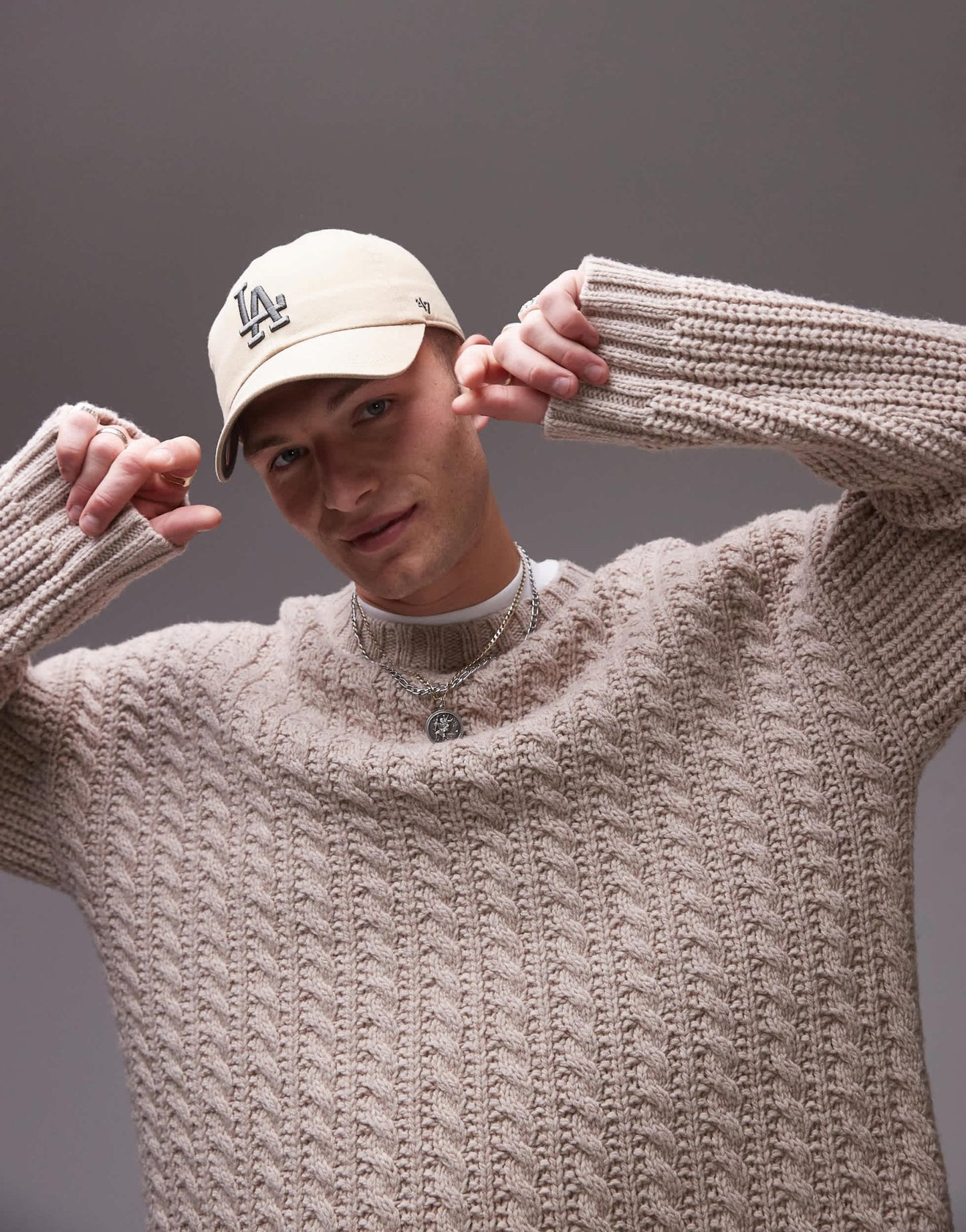 ARKET wool cable knit jumper in beige melange - ASOS Sample Sale EU Store